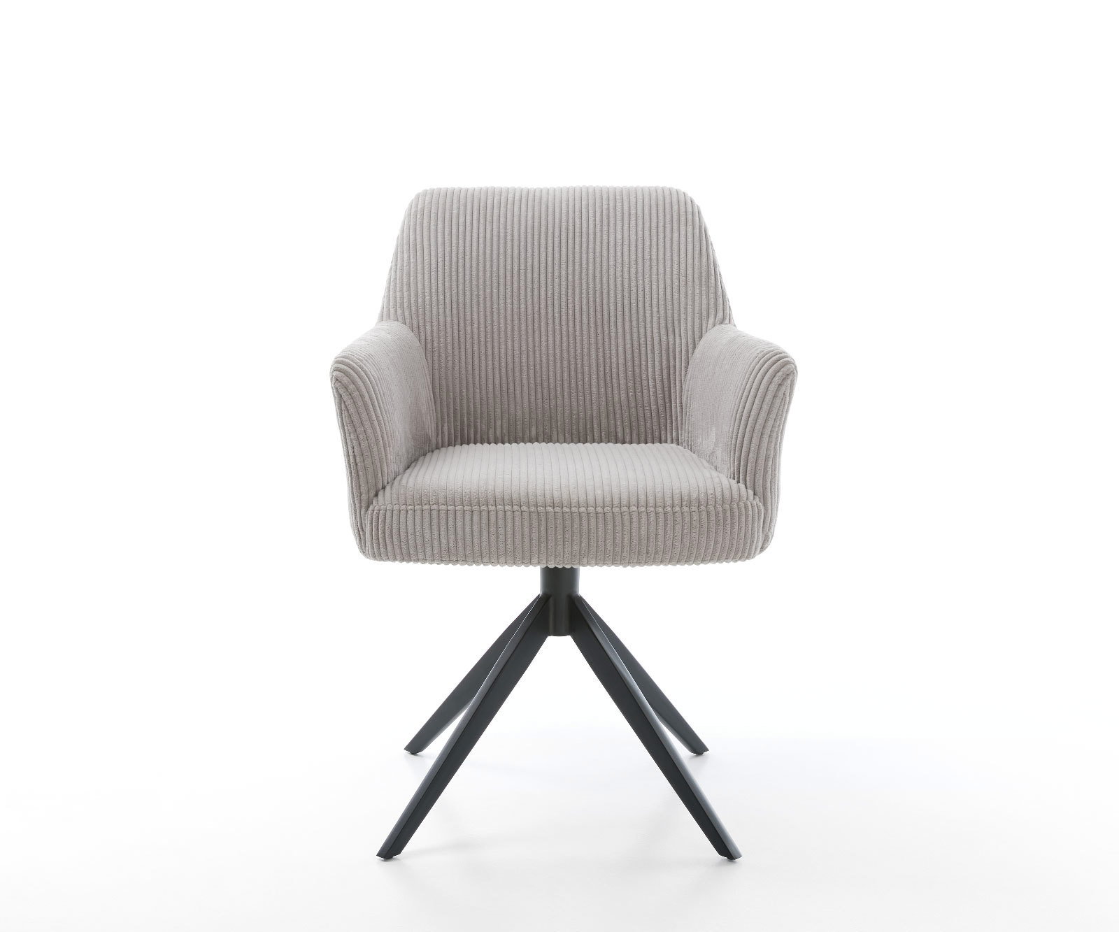 Étkezőszék Xana-Flex karfás mikroszálas ezüstszürke kereszt láb széles fekete 360° forgatható zsákrugós - Image 2