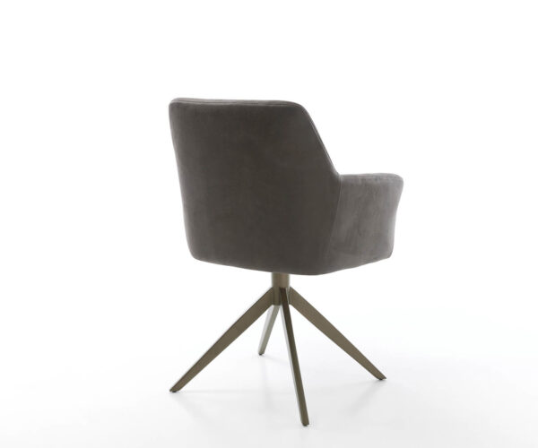 Étkezőszék Xana-Flex karfás mikroszálas antracit vintage kereszt láb széles titán hatású 360° forgatható zsákrugós - Image 5