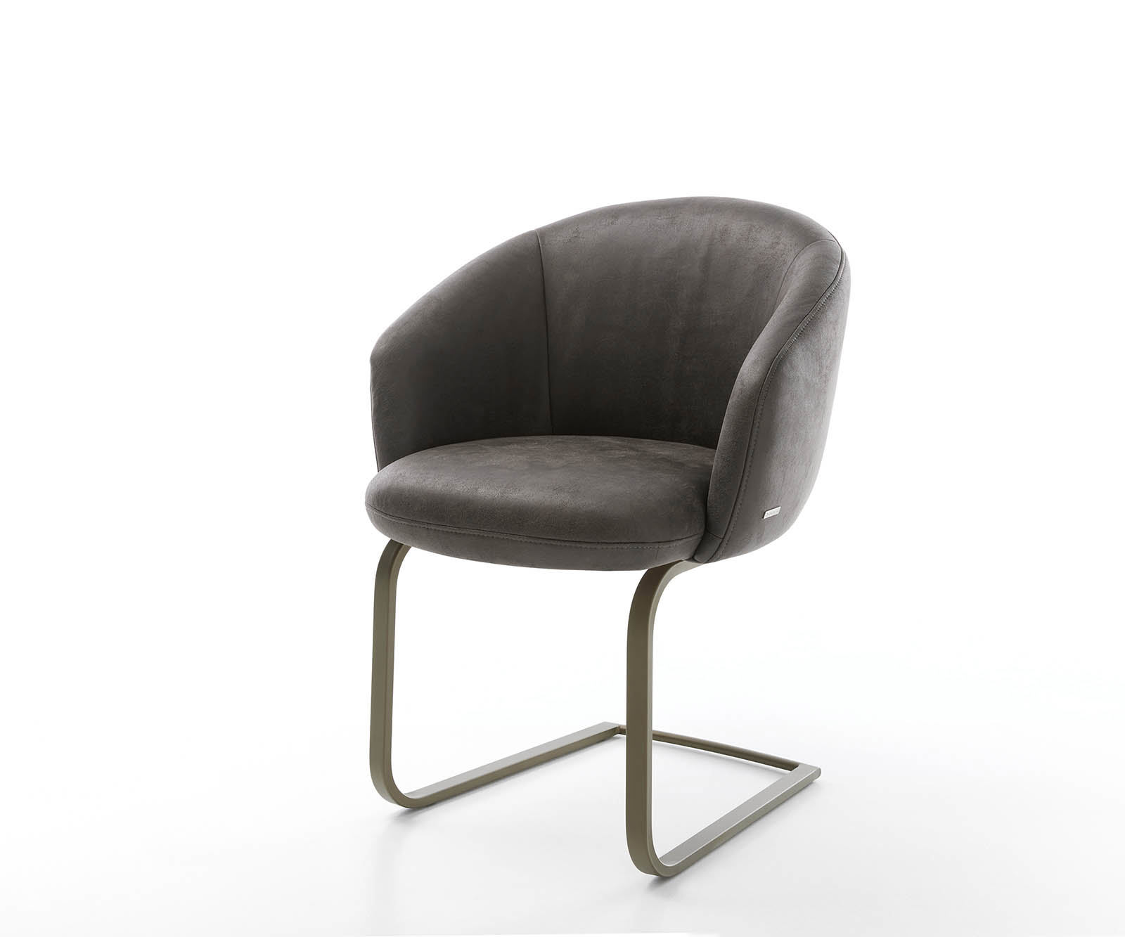 Étkezőszék Caja-Flex karfás mikroszálas antracit vintage étkezőszék lapos titán effekt felület zsákrugós