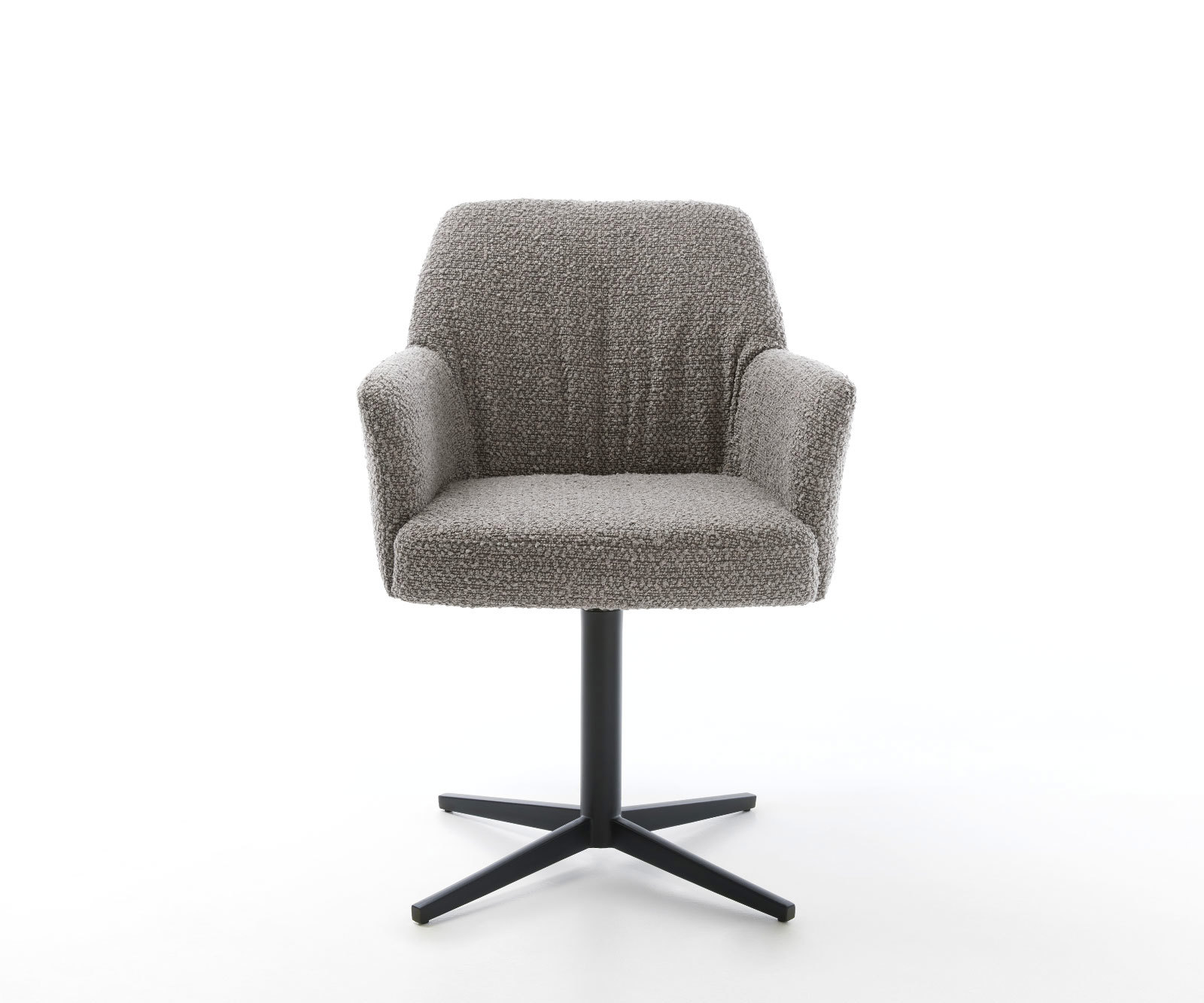 Étkezőszék Xana-Flex karfás bouclé ezüstszürke fekete láb 360° forgatható zsákrugós - Image 2