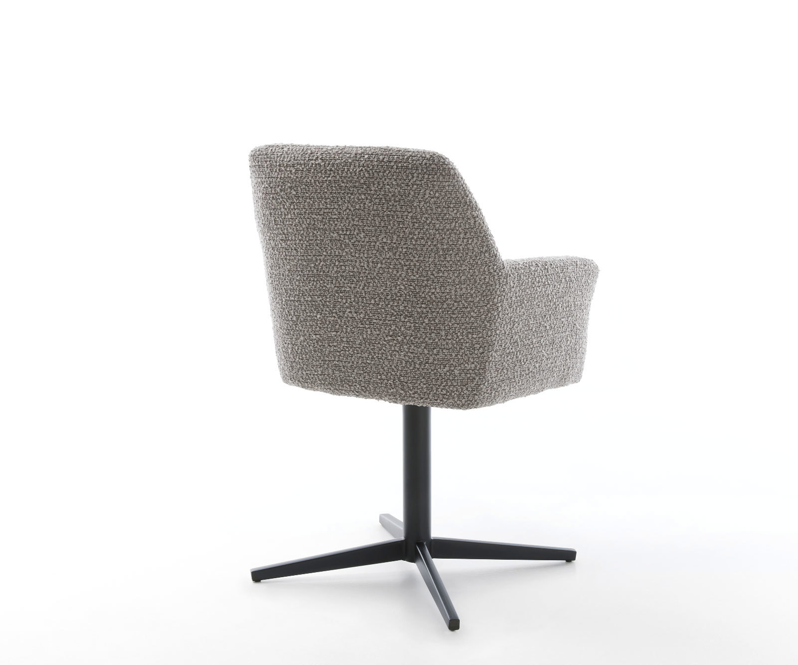 Étkezőszék Xana-Flex karfás bouclé ezüstszürke fekete láb 360° forgatható zsákrugós - Image 5