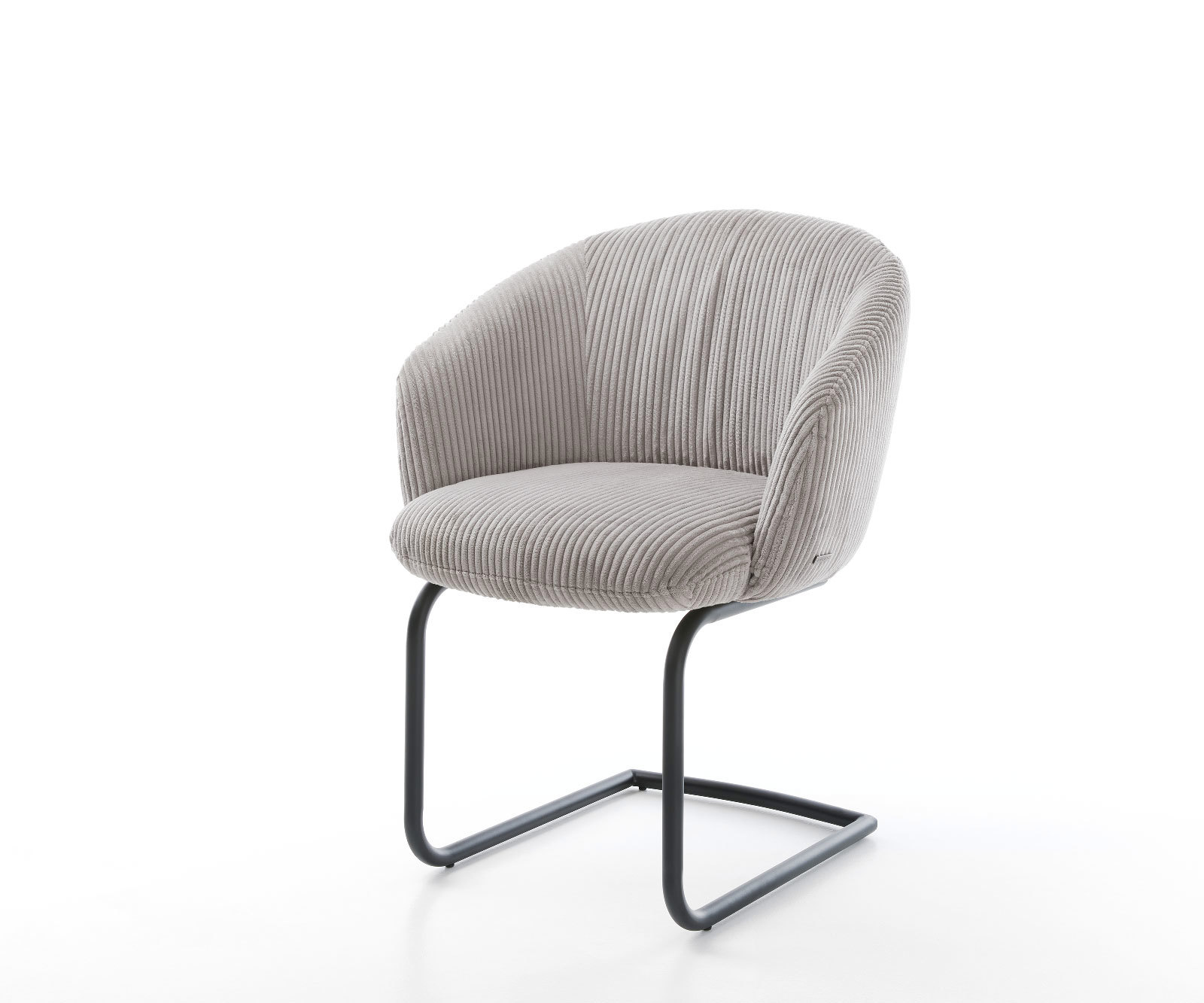 Étkezőszék Caja-Flex karfás mikroszálas ezüstszürke étkezőszék kerek fekete zsákrugós