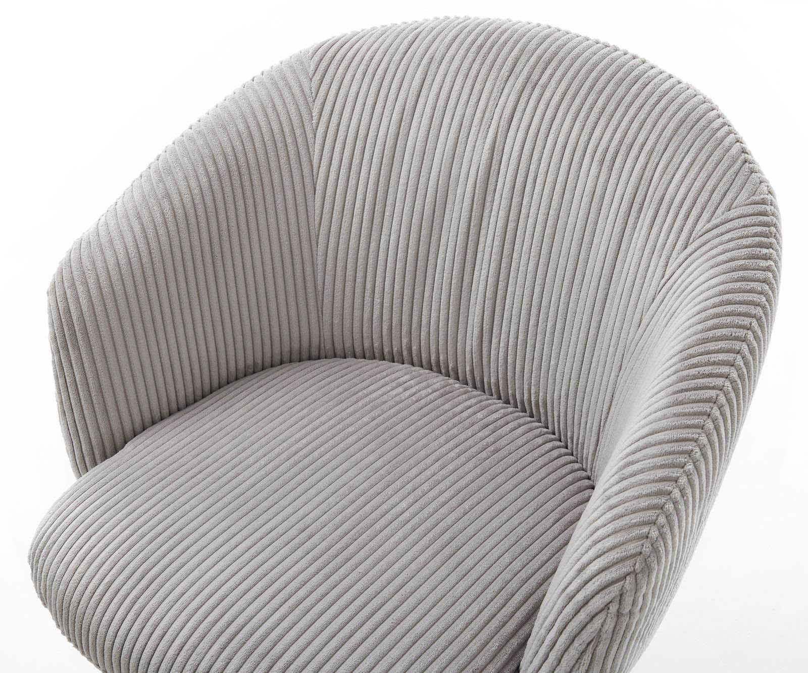 Étkezőszék Caja-Flex karfás kordbársony ezüstszürke étkezőszék lapos titán effekt felület zsákrugós - Image 4