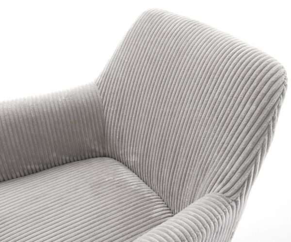 Étkezőszék Xana-Flex karfás mikroszálas ezüstszürke kereszt láb széles titán effekt felület 360° forgatható zsákrugós - Image 4