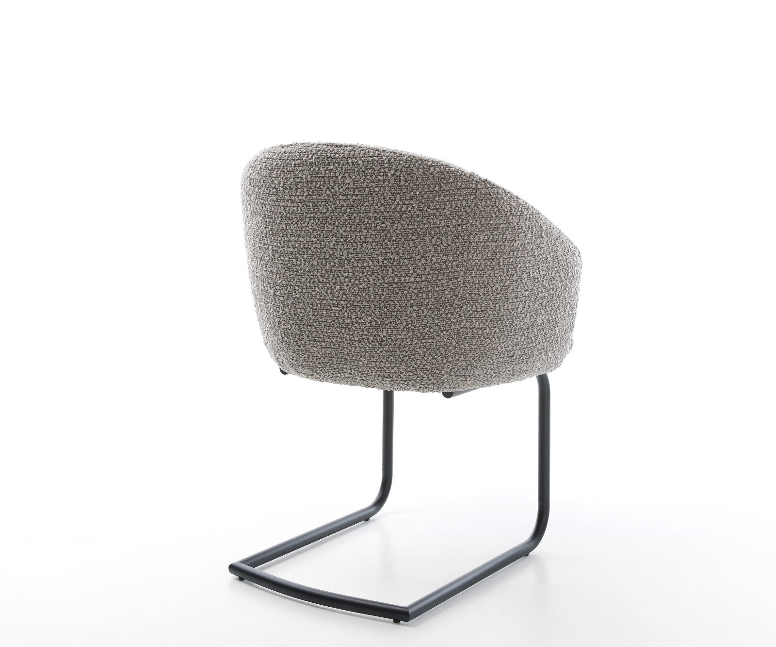 Étkezőszék Caja-Flex karfás bouclé ezüstszürke étkezőszék kerek fekete zsákrugós - Image 5