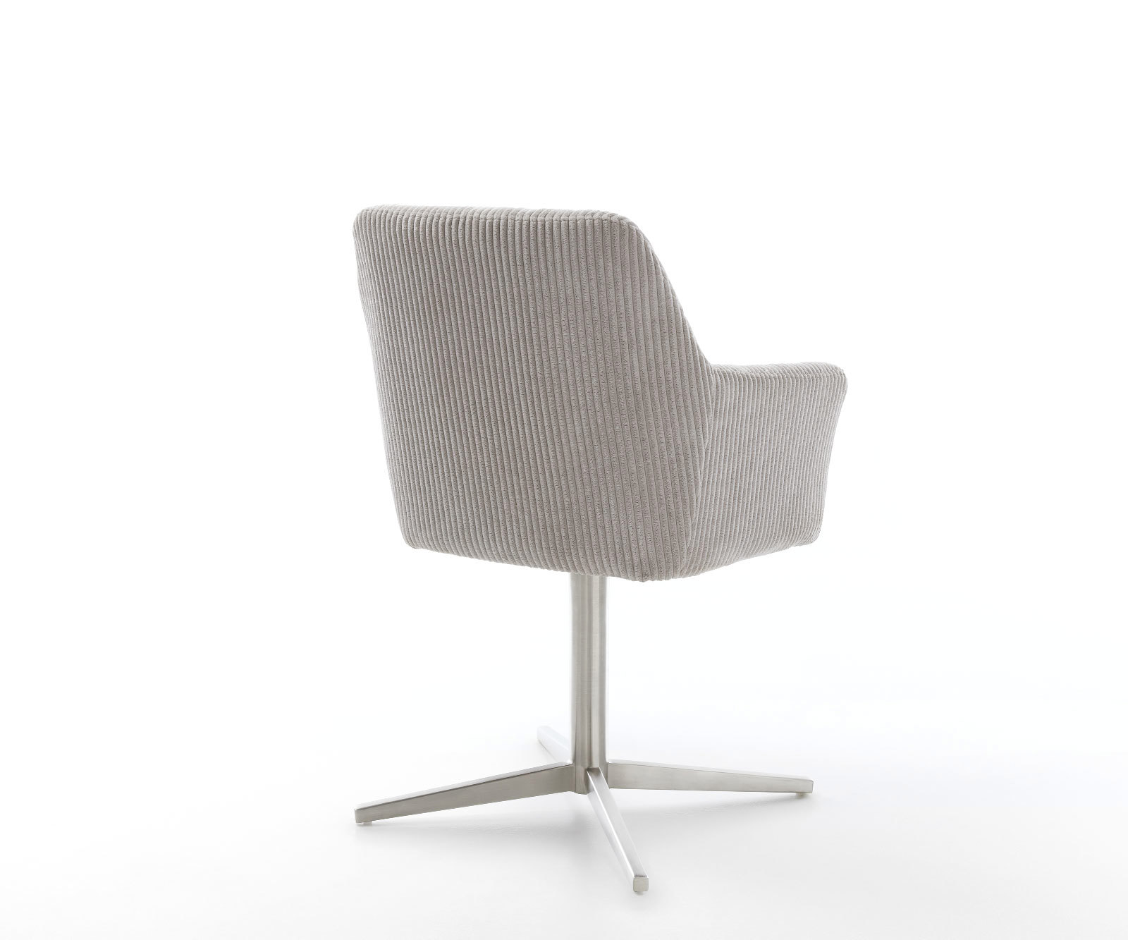 Étkezőszék Xana-Flex karfás kordbársony ezüstszürke rozsdamentes acél láb 360° forgatható zsákrugós - Image 5