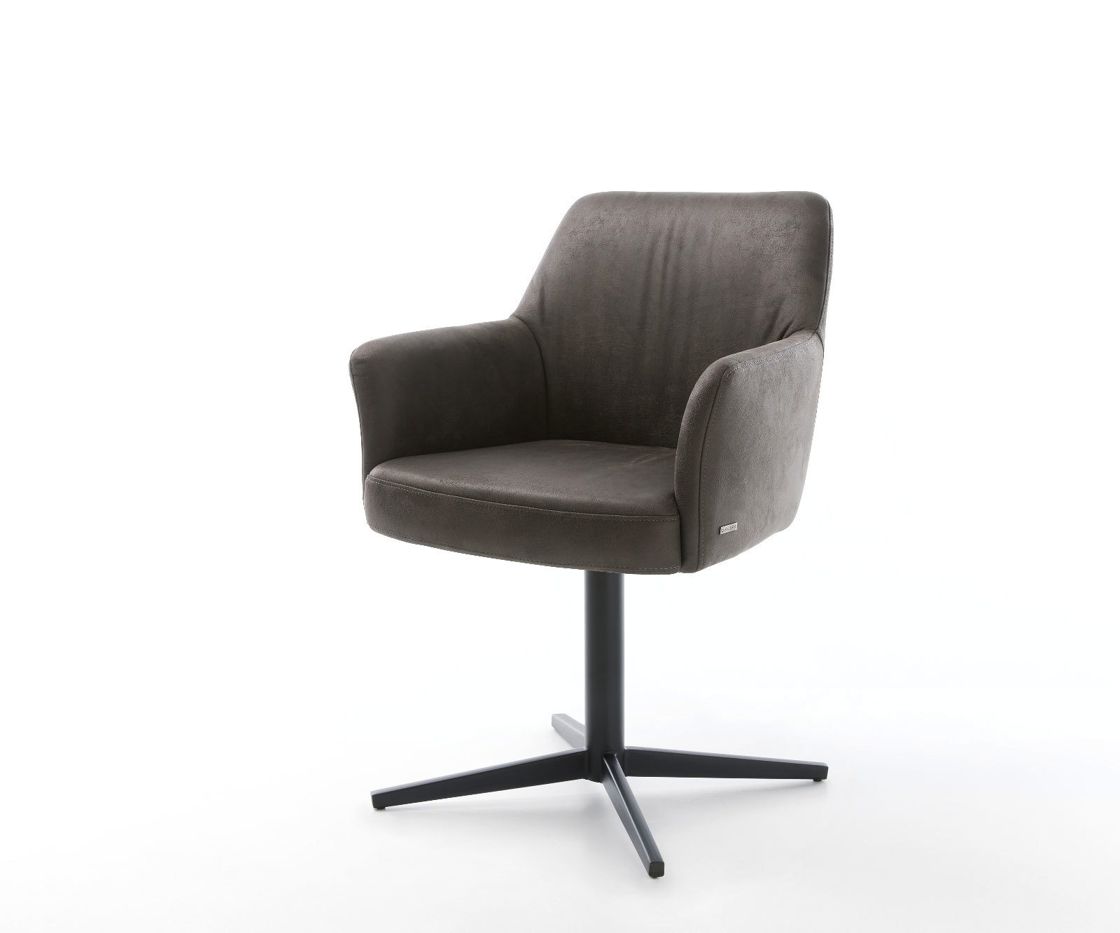 Étkezőszék Xana-Flex karfás mikroszálas antracit vintage fekete láb 360° forgatható zsákrugós