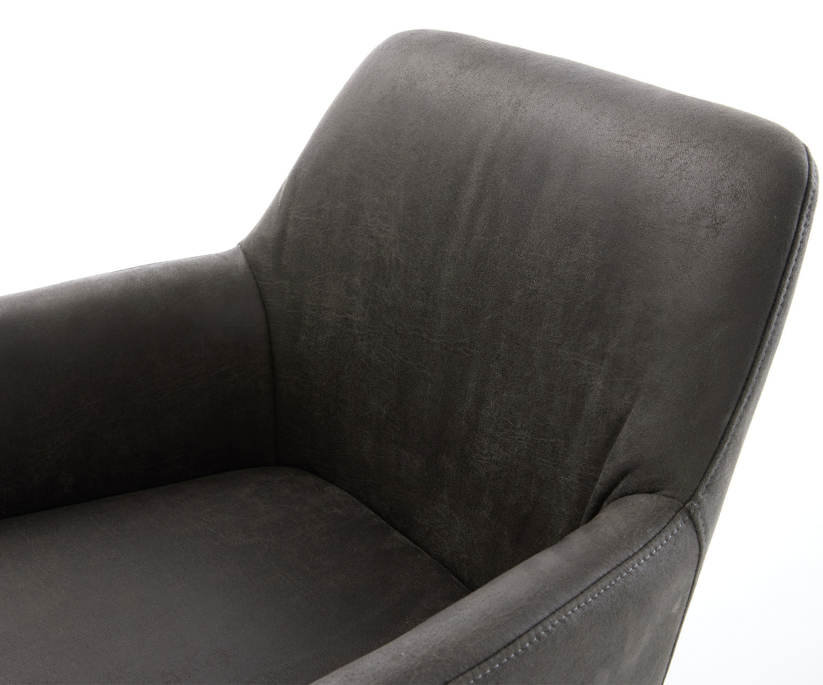 Étkezőszék Xana-Flex karfás mikroszálas antracit vintage fekete láb 360° forgatható zsákrugós - Image 4