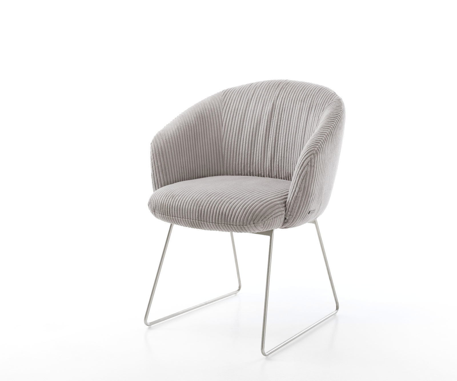 Étkezőszék Caja-Flex karfás mikroszálas ezüstszürke vékony fém láb rozsdamentes acél zsákrugós