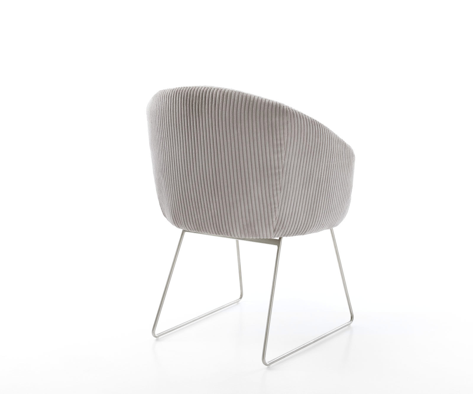 Étkezőszék Caja-Flex karfás mikroszálas ezüstszürke vékony fém láb rozsdamentes acél zsákrugós - Image 5