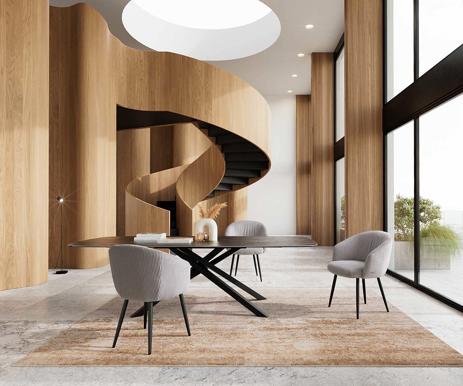 Étkezőszék Caja-Flex karfás mikroszálas ezüstszürke 4 lábas kúpos fekete zsákrugós - Image 6