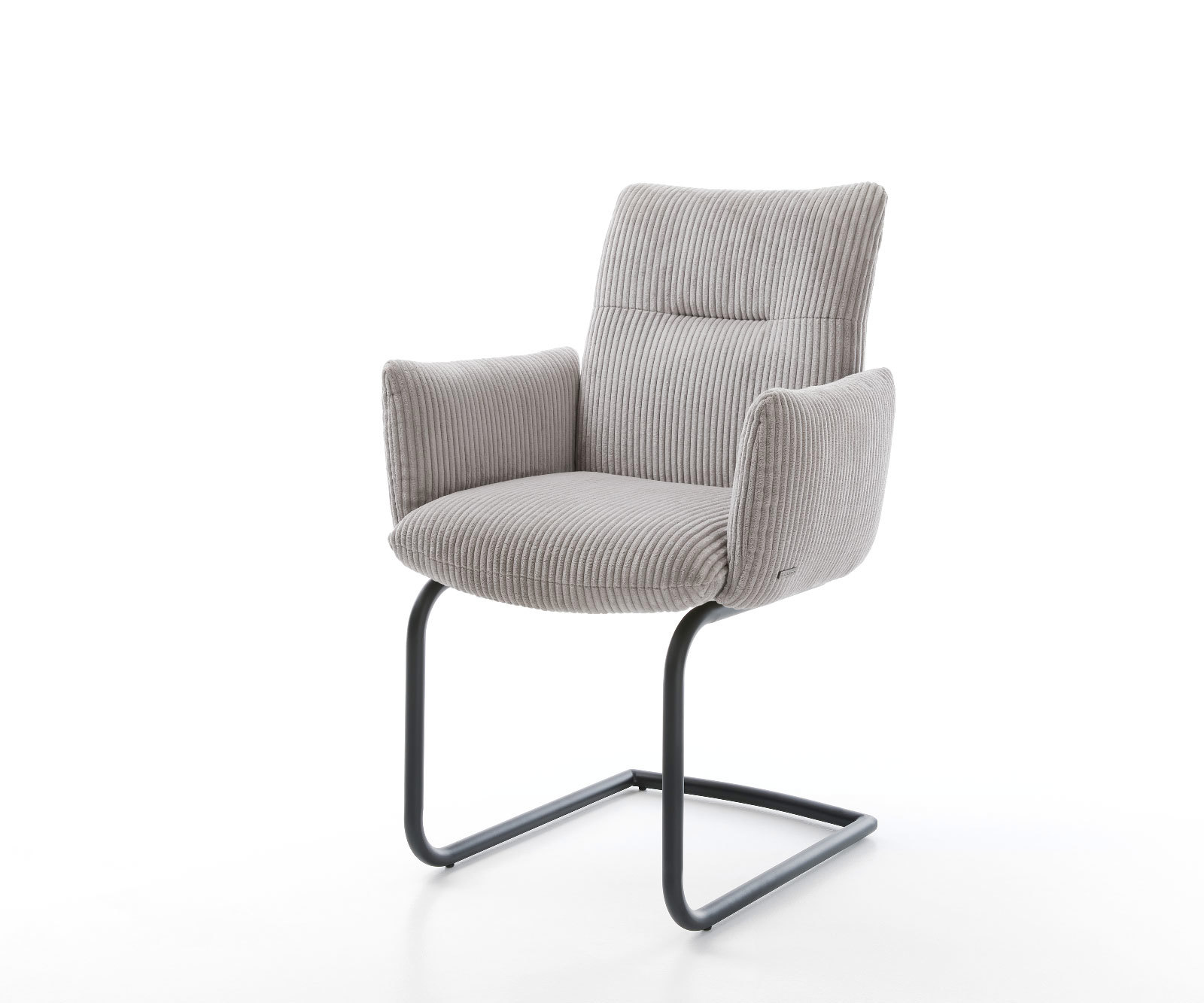 Étkezőszék Jova-Flex karfás mikroszálas ezüstszürke étkezőszék kerek fekete zsákrugós