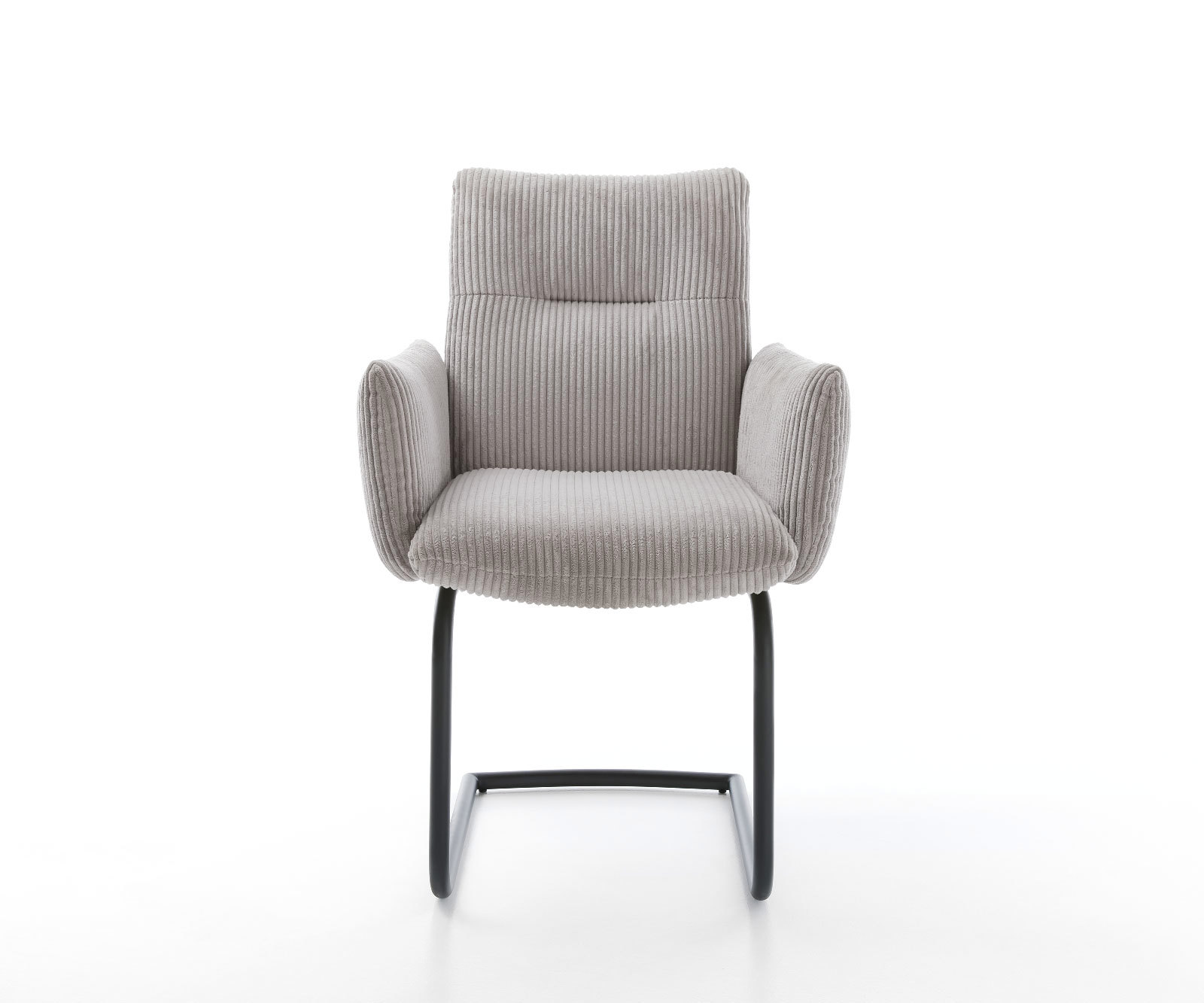 Étkezőszék Jova-Flex karfás mikroszálas ezüstszürke étkezőszék kerek fekete zsákrugós - Image 2