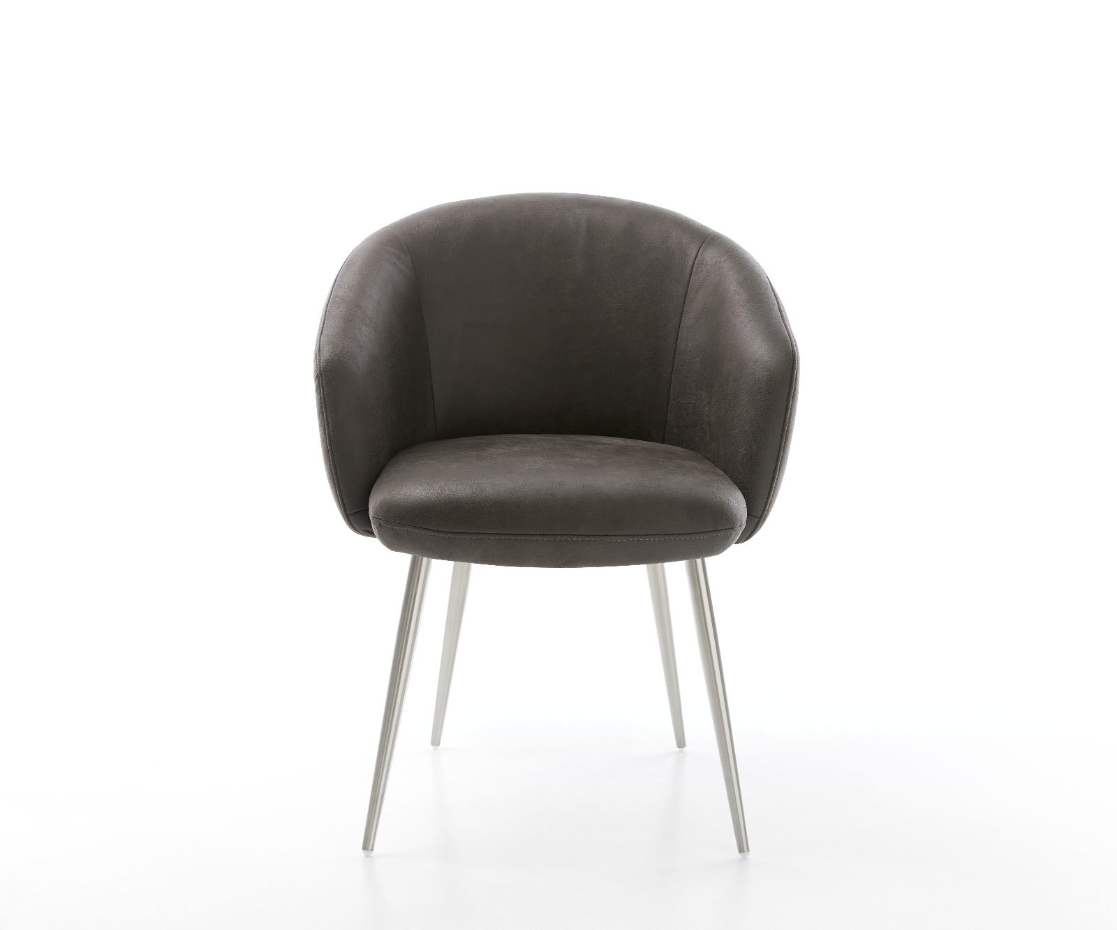 Étkezőszék Caja-Flex karfás mikroszálas antracit vintage 4 láb kúpos rozsdamentes acél zsákrugós - Image 2