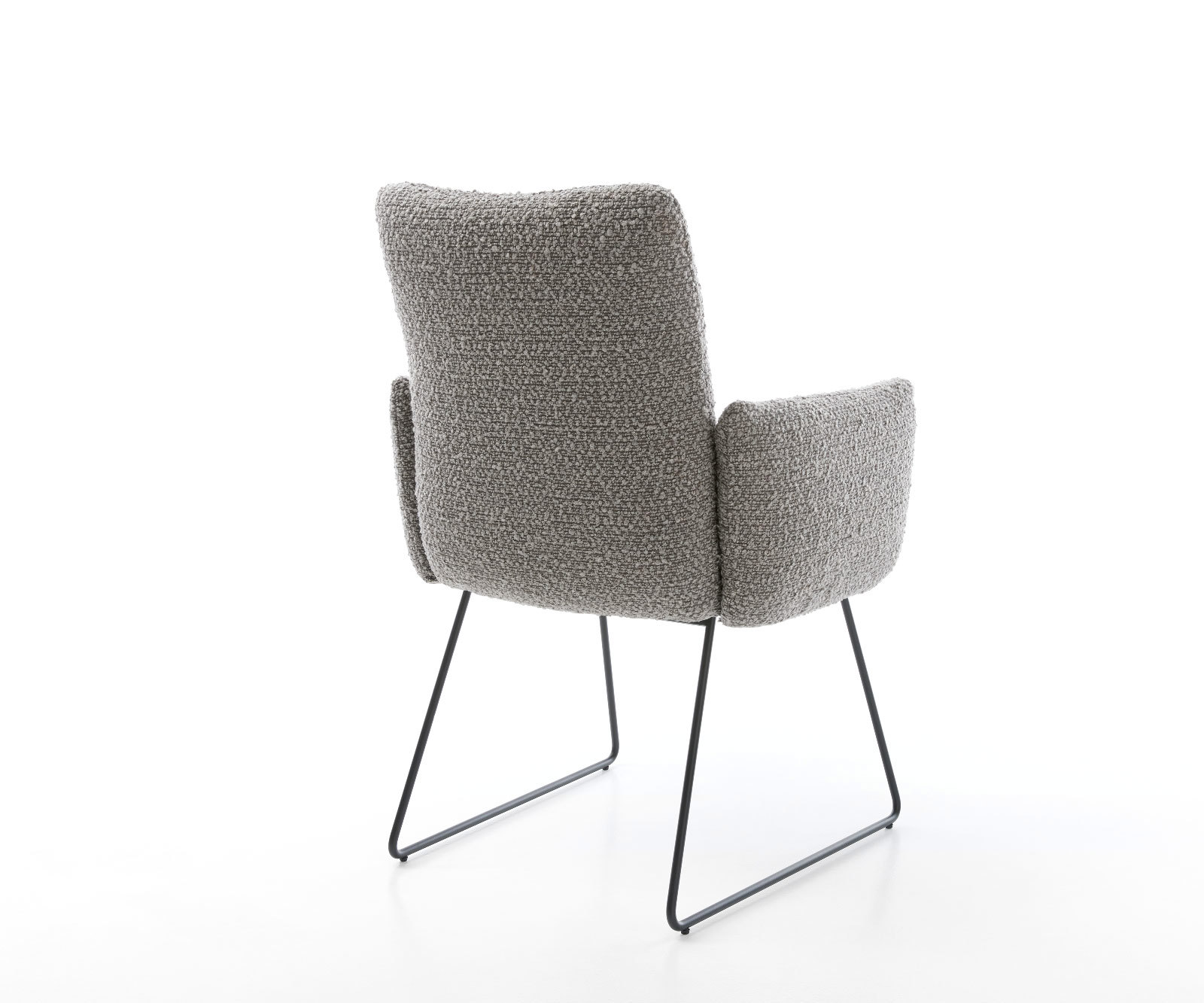 Étkezőszék Jova-Flex karfás bouclé ezüstszürke fekete vékony lábazat zsákrugós - Image 5