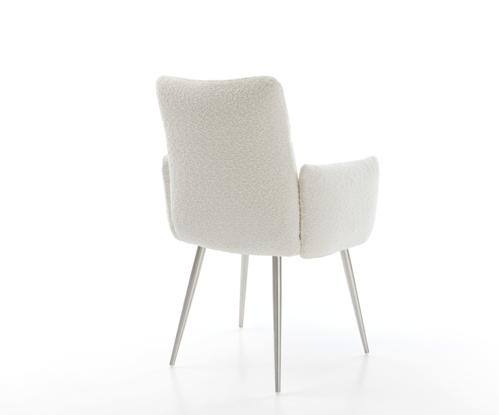 Étkezőszék Jova-Flex karfás bouclé fehér 4 láb kúpos rozsdamentes acél zsákrugós - Image 5