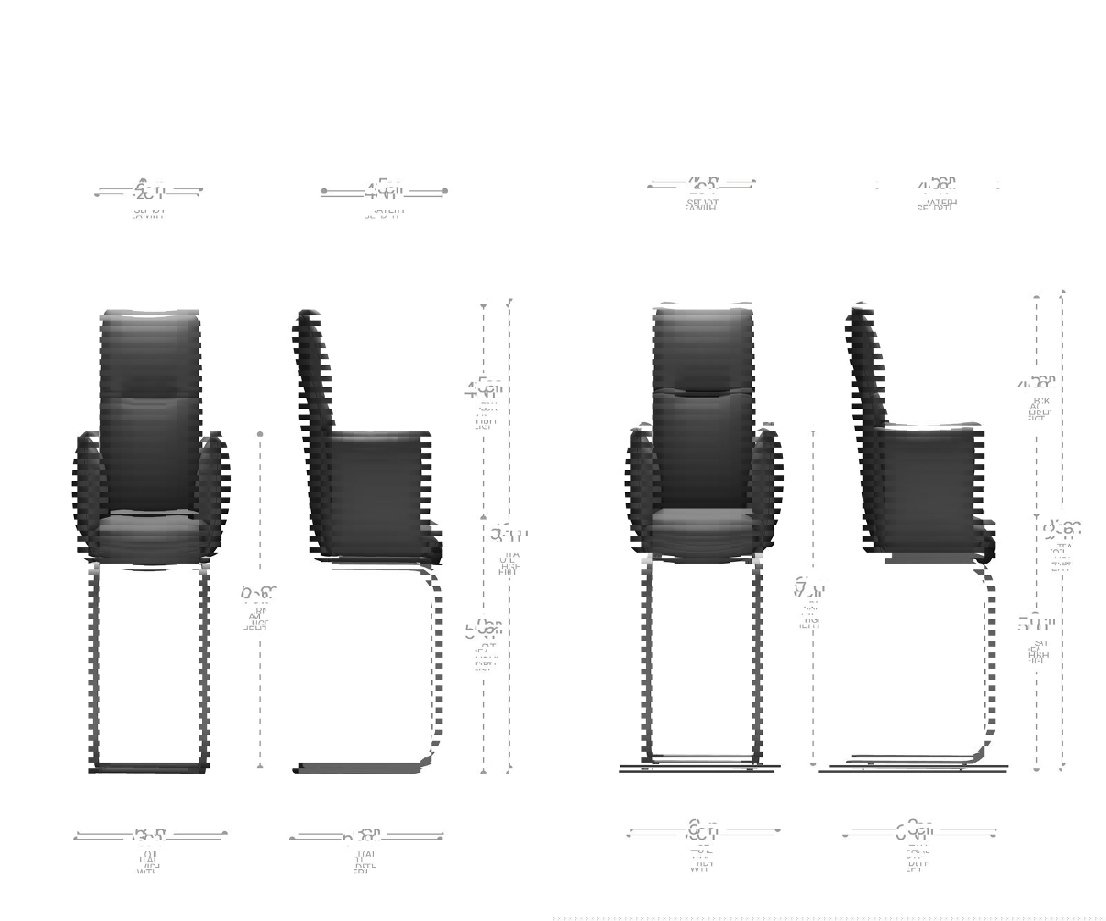 Étkezőszék Jova-Flex kényelmes karfás mikroszálas antracit vintage étkezőszék lapos rozsdamentes acél zsákrugós - Image 7
