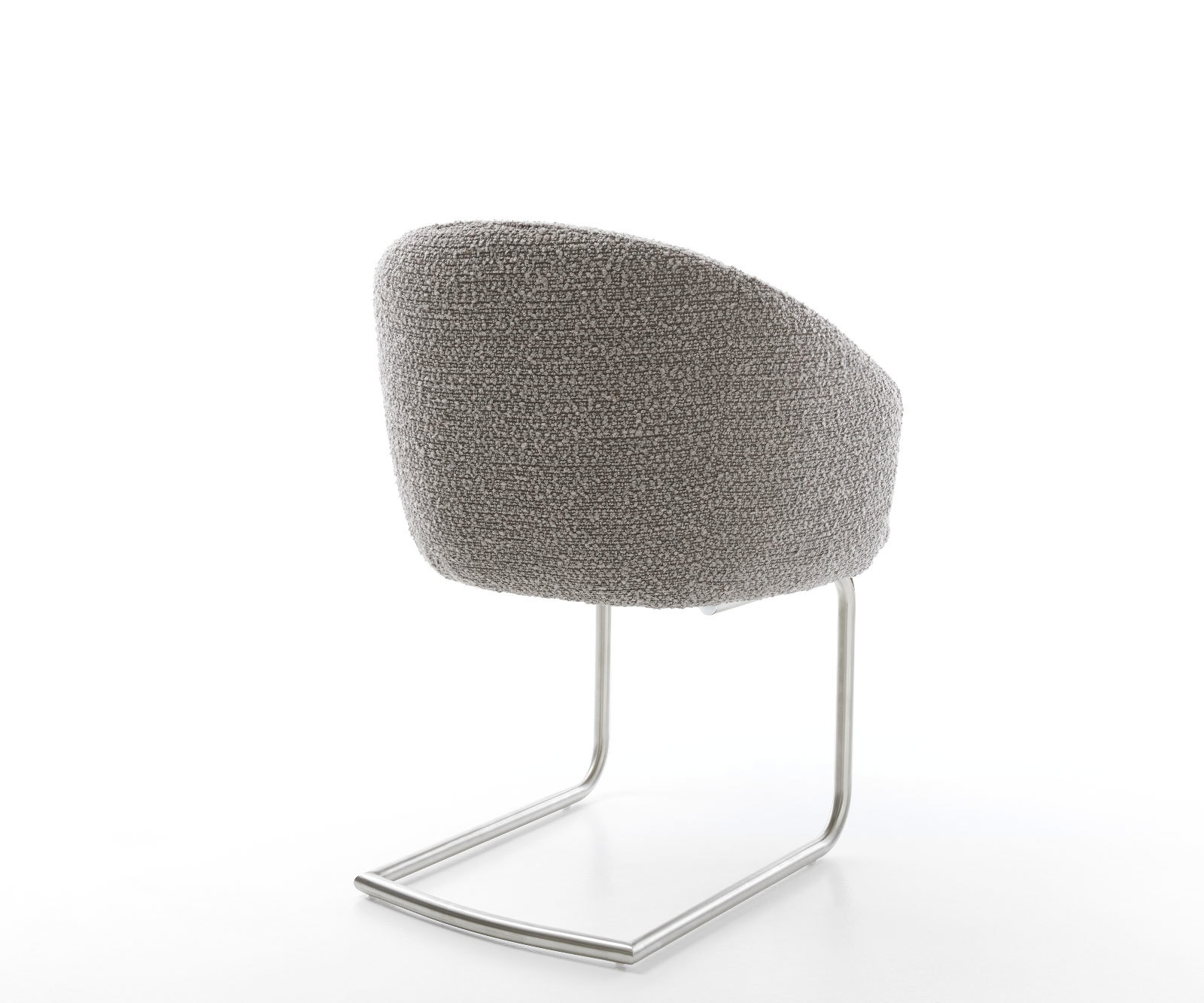 Étkezőszék Caja-Flex karfás bouclé ezüstszürke étkezőszék kerek rozsdamentes acél zsákrugós - Image 5