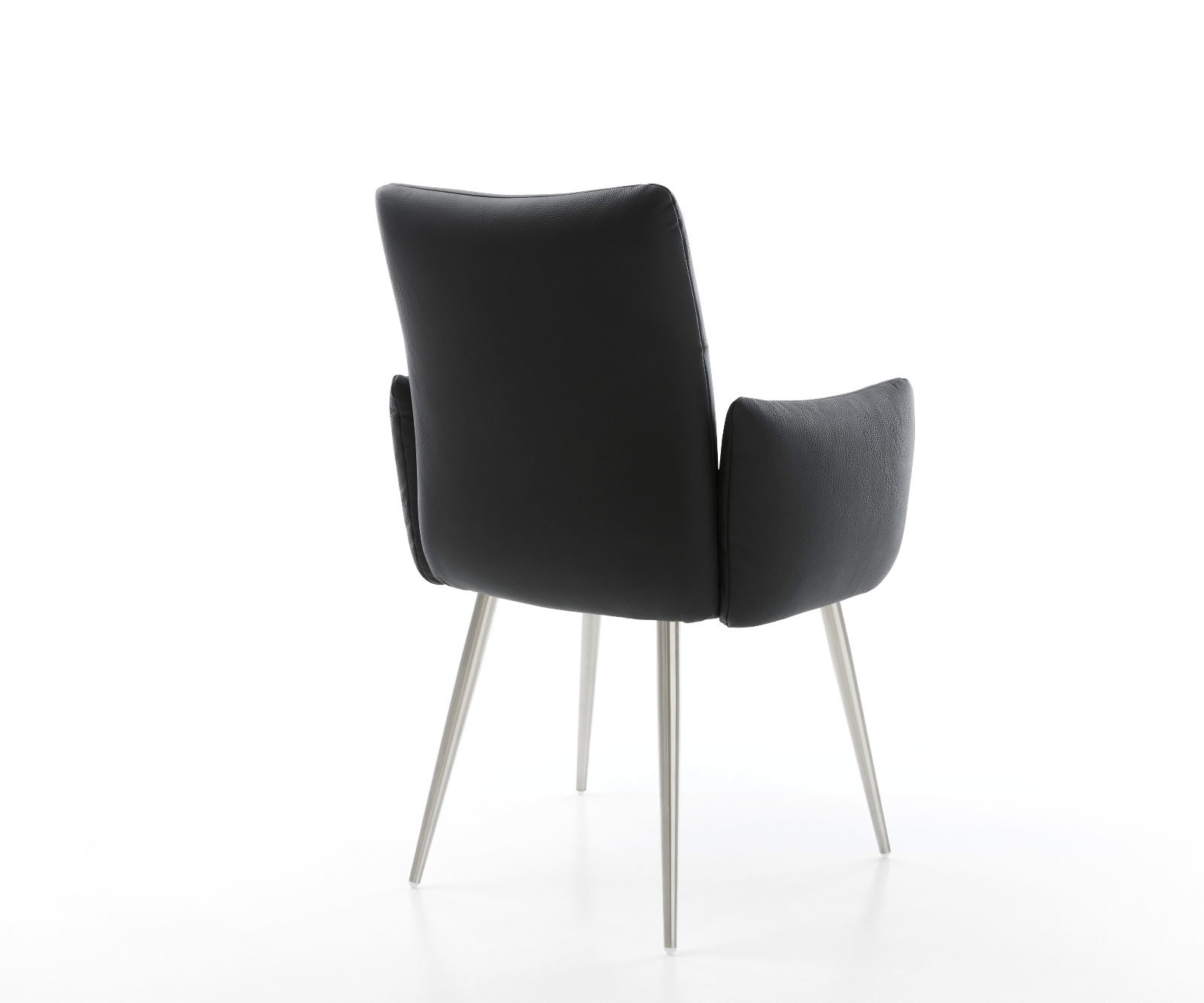 Étkezőszék Jova-Flex valódi bőr fekete 4 láb kúpos rozsdamentes acél zsákrugó - Image 5