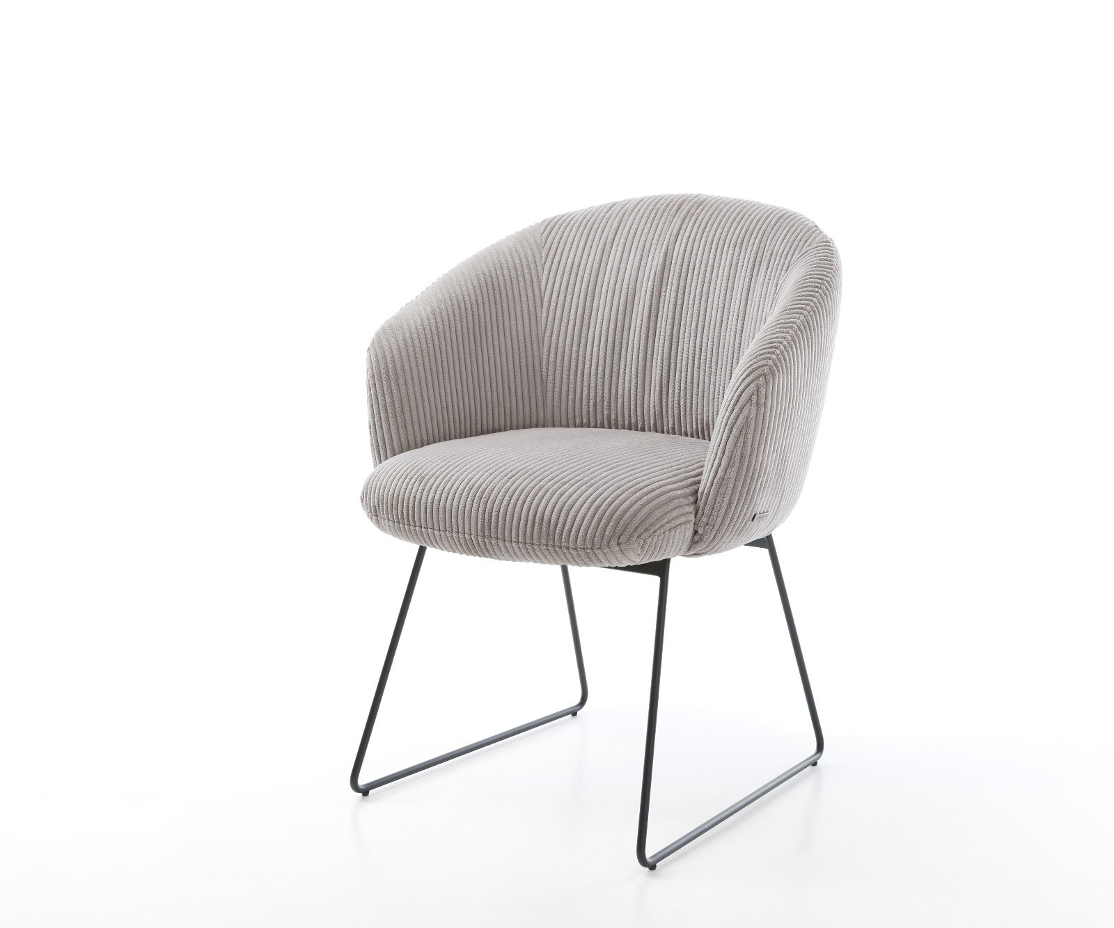 Étkezőszék Caja-Flex karfás mikroszálas ezüstszürke vékony fekete lábazattal zsákrugós