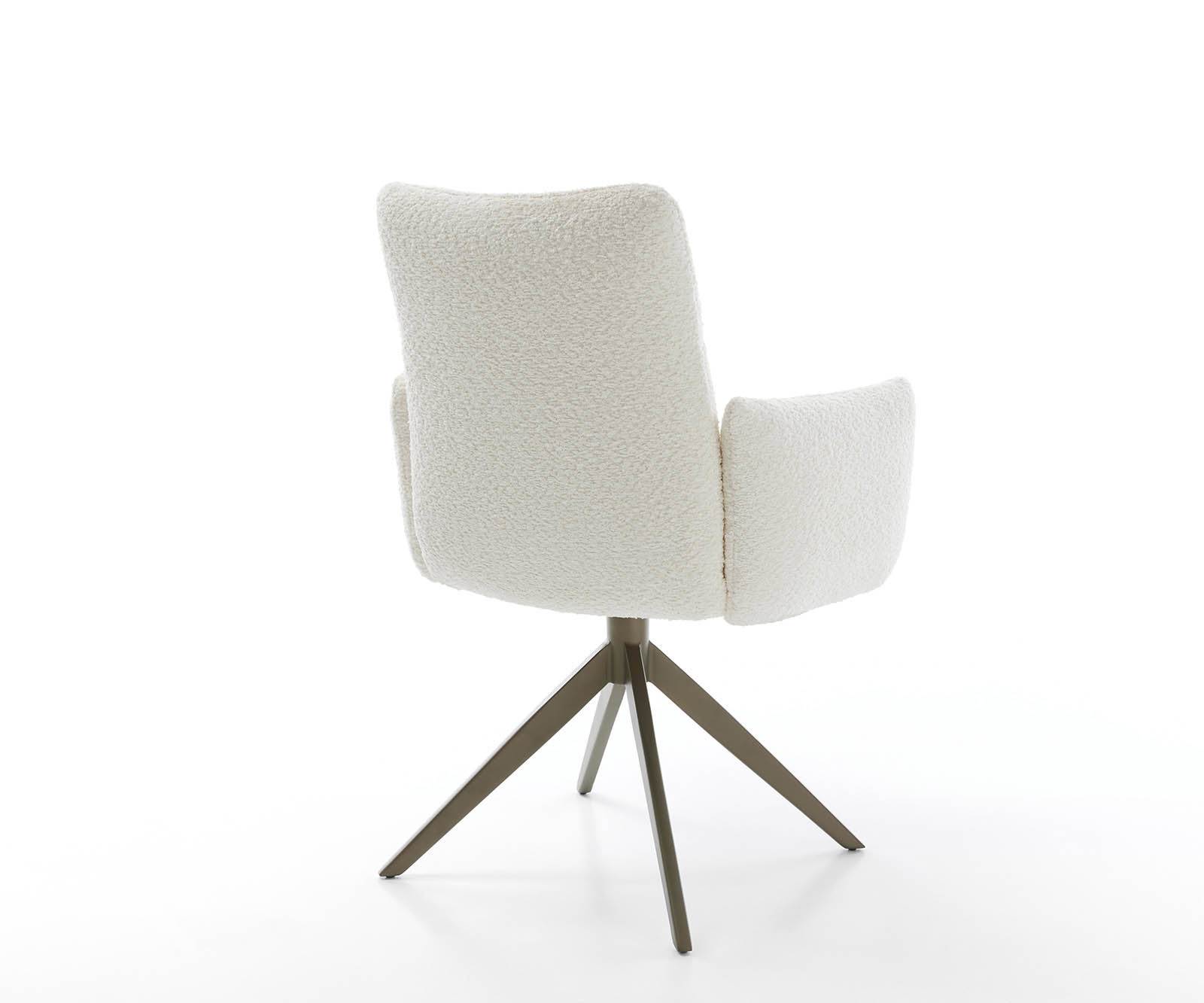 Étkezőszék Jova-Flex karfás bouclé fehér kereszt láb széles titán effekt felület 360° forgatható zsákrugós - Image 5