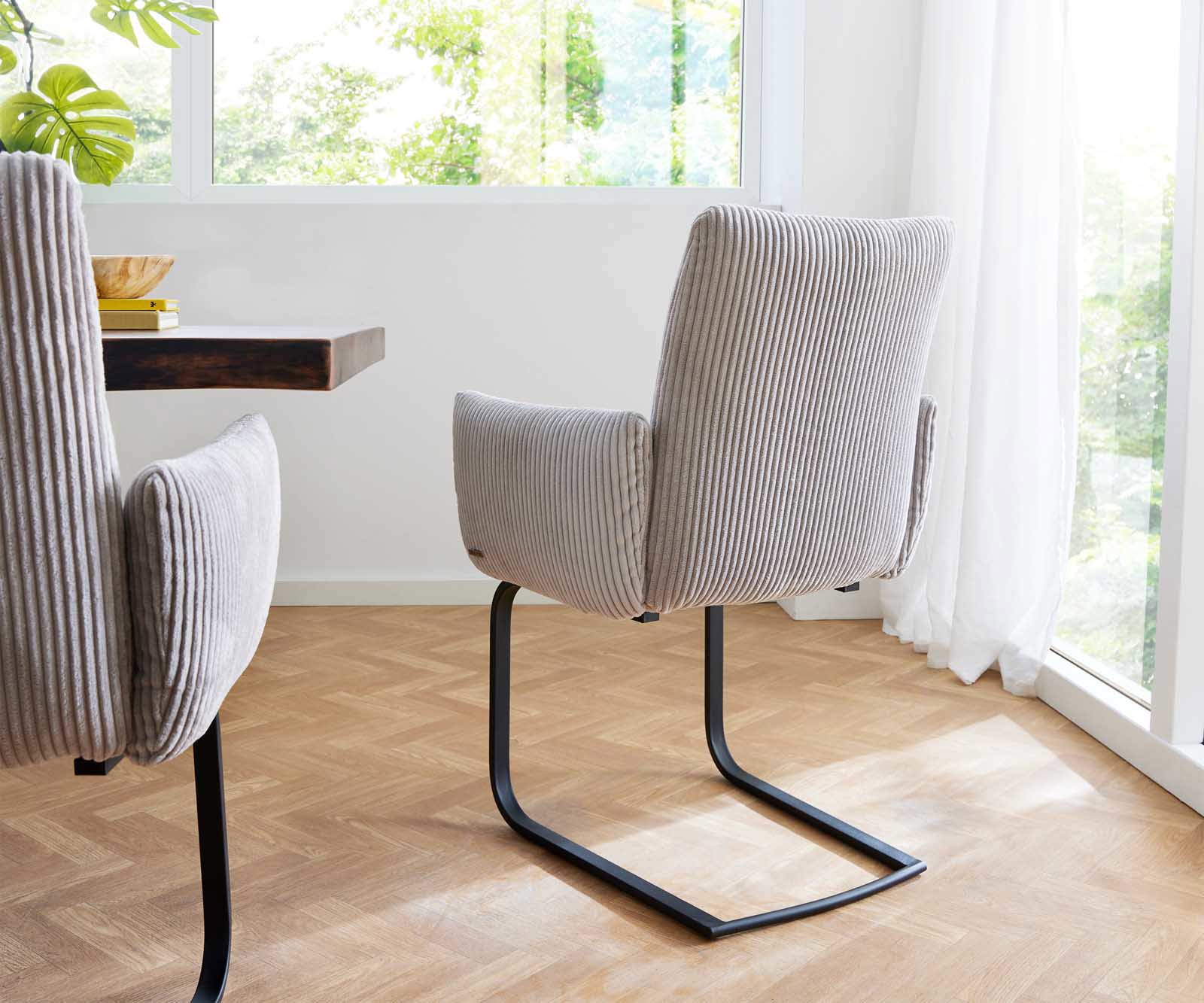 Étkezőszék Jova-Flex karfás mikroszálas ezüstszürke étkezőszék lapos fekete zsákrugós - Image 5