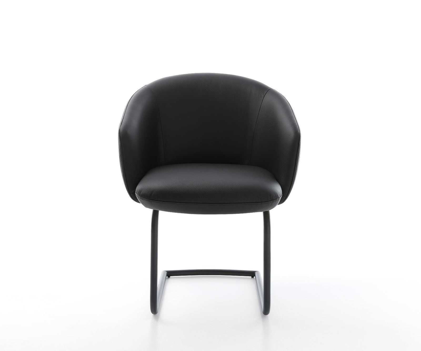 Étkezőszék Caja-Flex karfás valódi bőr fekete étkezőszék kerek fekete zsákrugós - Image 2