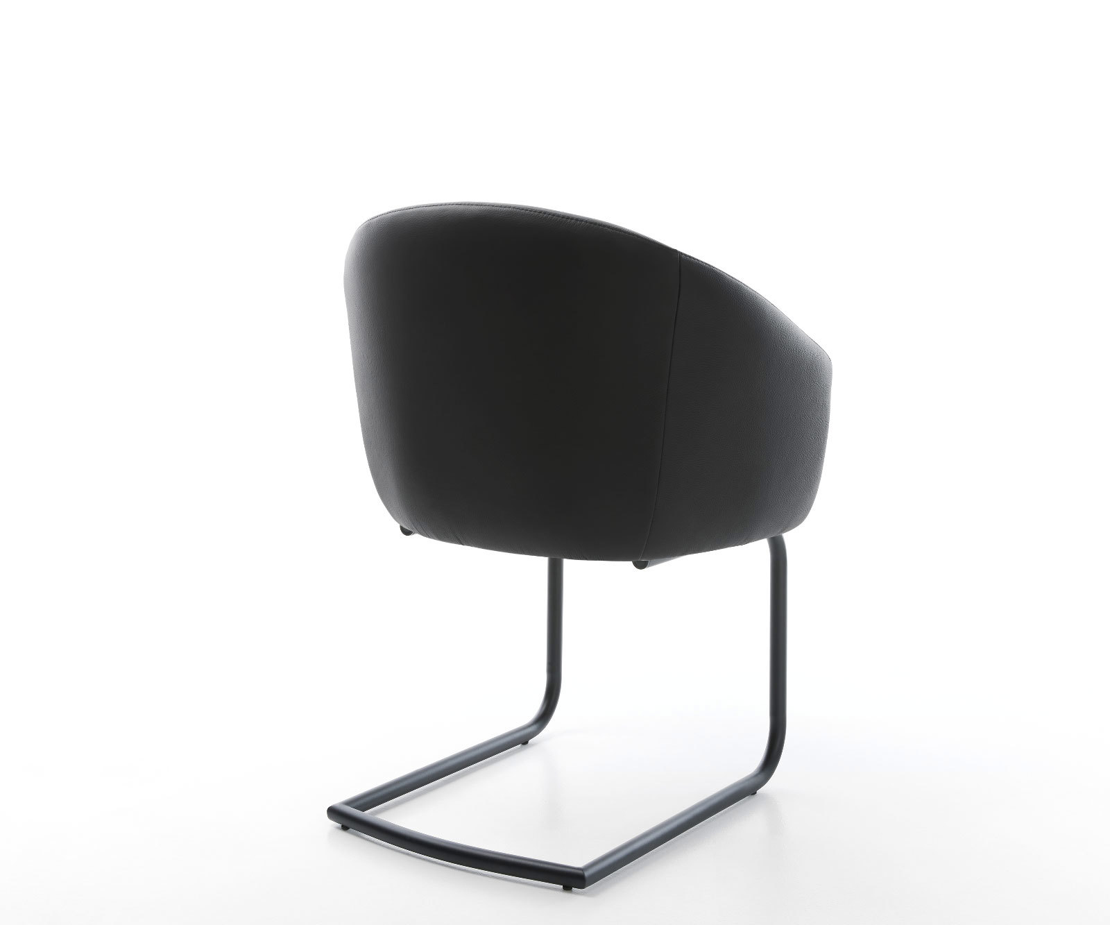 Étkezőszék Caja-Flex karfás valódi bőr fekete étkezőszék kerek fekete zsákrugós - Image 5