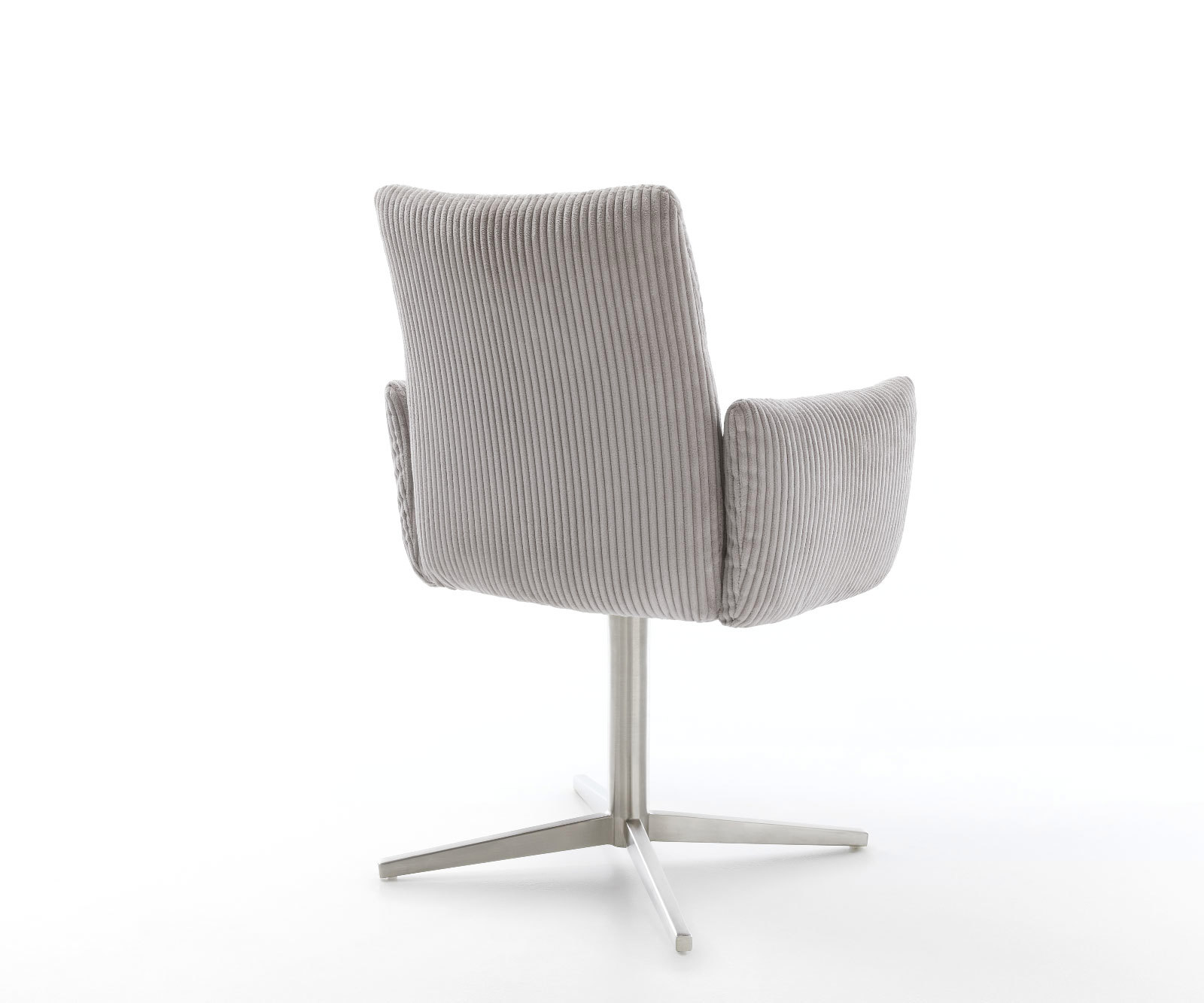 Étkezőszék Jova-Flex karfás kordbársony ezüstszürke rozsdamentes acél láb 360° forgatható zsákrugós - Image 5