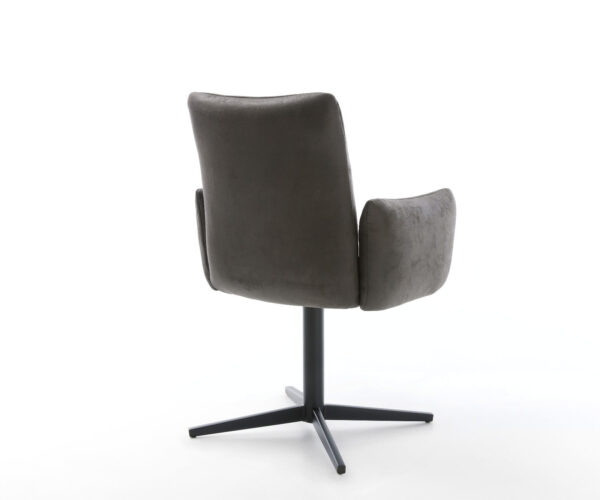 Étkezőszék Jova-Flex karfás mikroszálas antracit vintage fekete láb 360° forgatható zsákrugós - Image 5