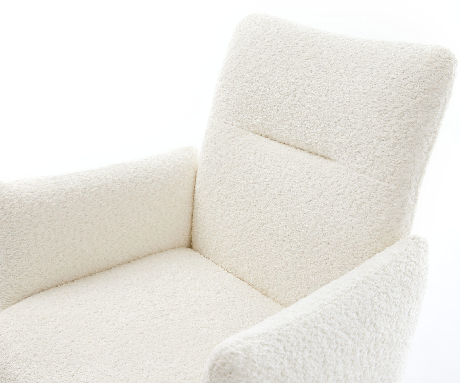 Étkezőszék Jova-Flex karfás bouclé fehér 4 lábas kúpos fekete zsákrugós - Image 4