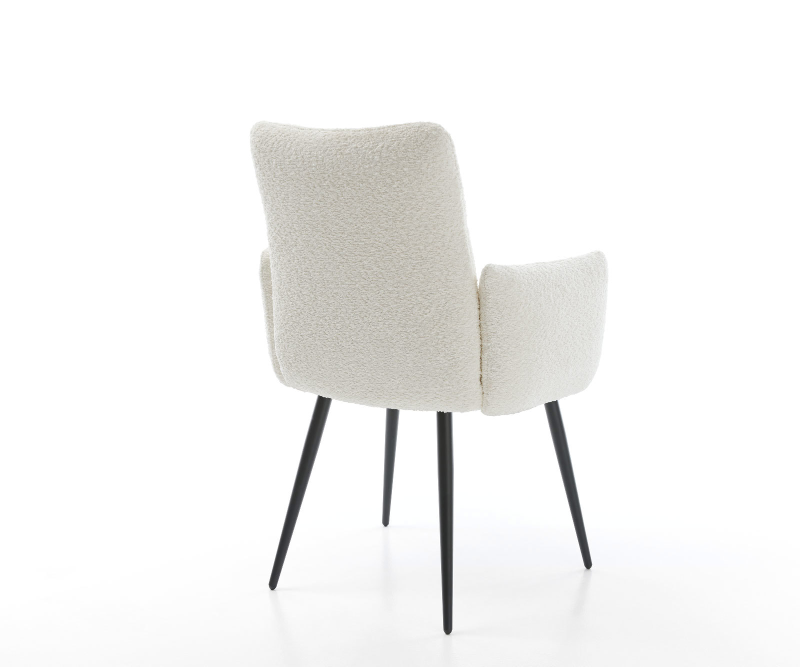 Étkezőszék Jova-Flex karfás bouclé fehér 4 lábas kúpos fekete zsákrugós - Image 5