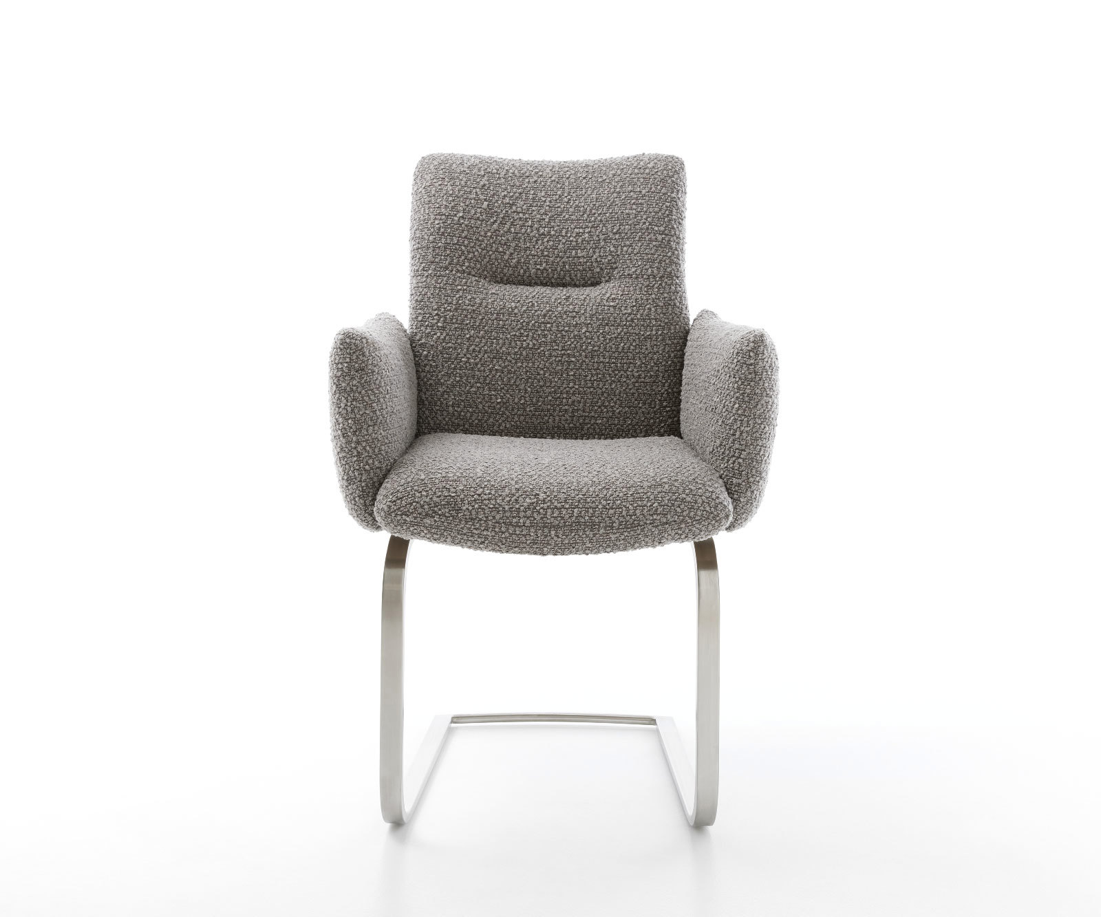 Étkezőszék Jova-Flex karfás bouclé ezüstszürke étkezőszék lapos rozsdamentes acél zsákrugós - Image 2