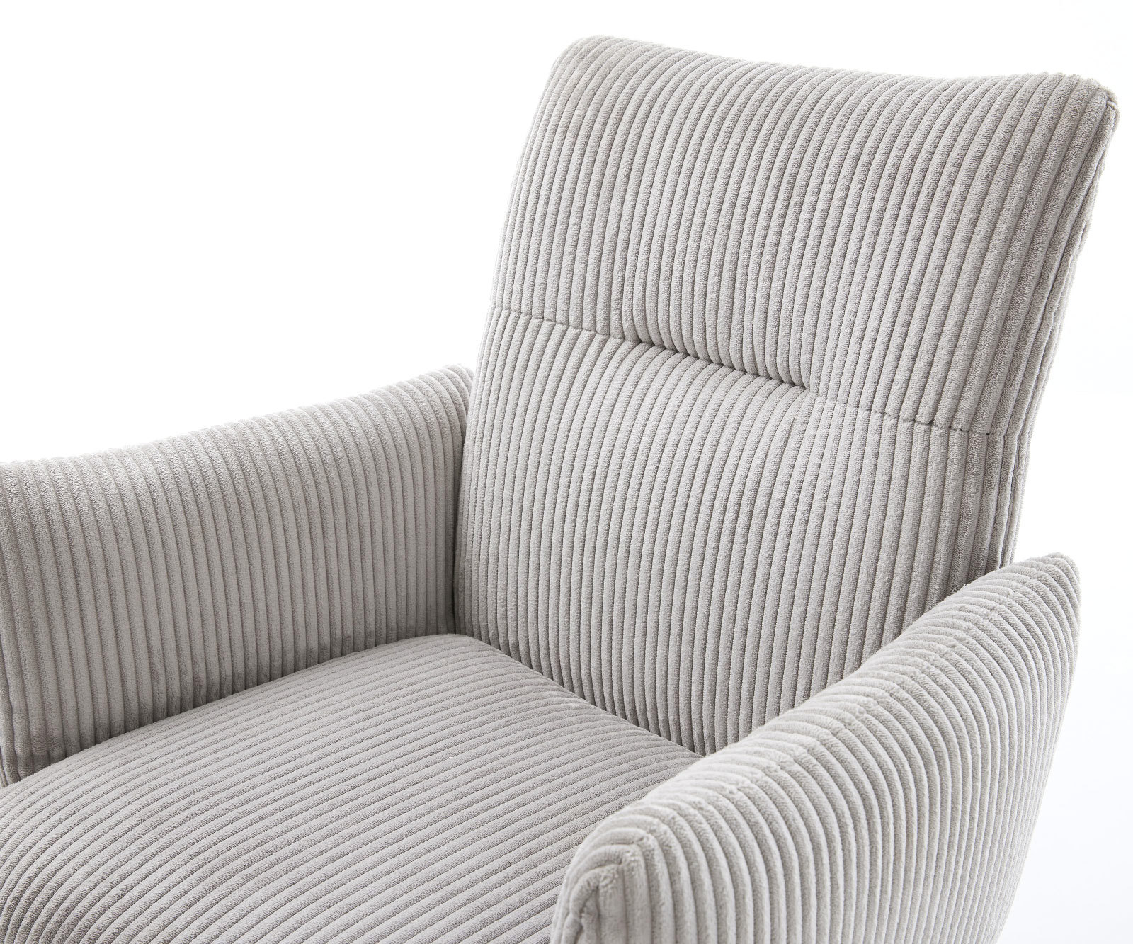 Étkezőszék Jova-Flex kárpitozott karfás mikroszálas ezüstszürke étkezőszék kerek rozsdamentes acél zsákrugós - Image 4