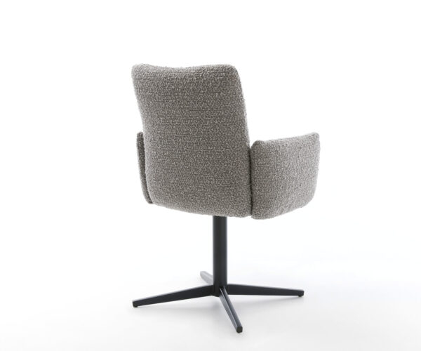Étkezőszék Jova-Flex karfás bouclé ezüstszürke fekete láb 360° forgatható zsákrugós - Image 5