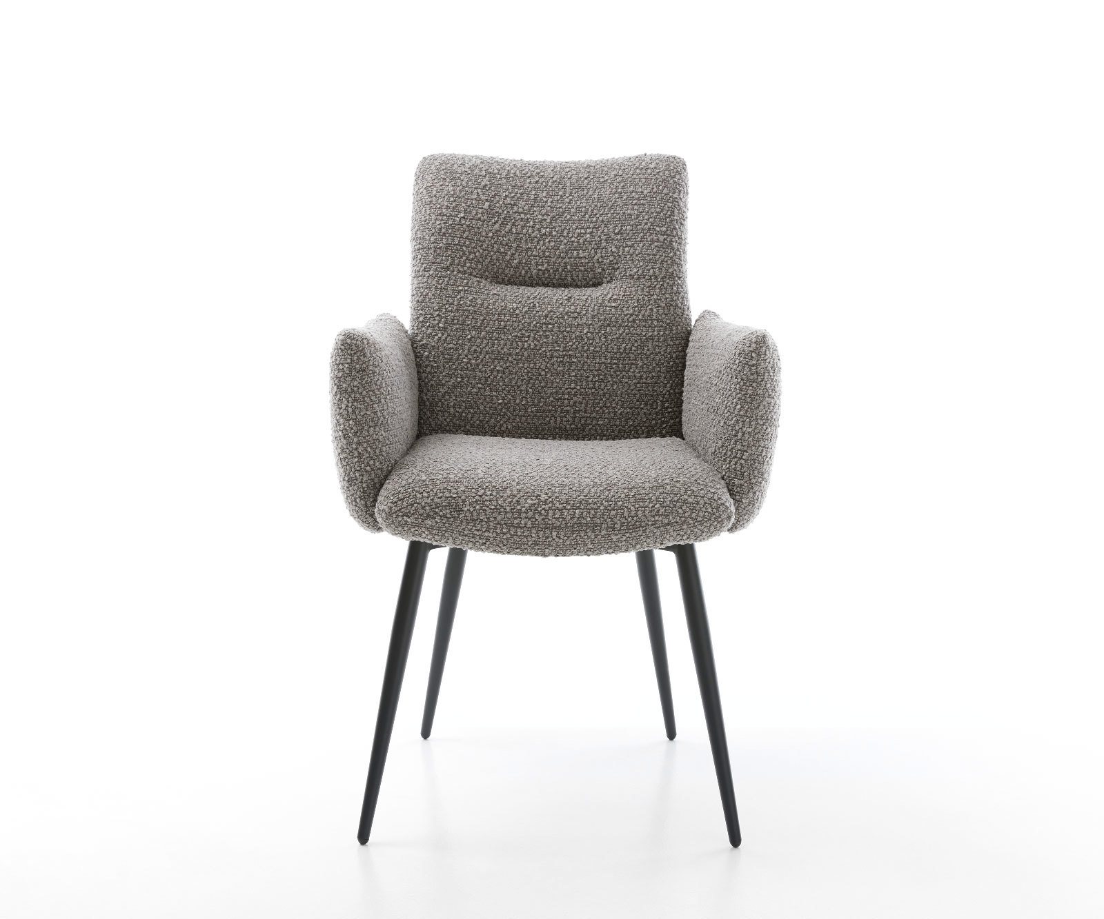 Étkezőszék Jova-Flex karfás bouclé ezüstszürke 4 lábú kúpos fekete zsákrugós - Image 2