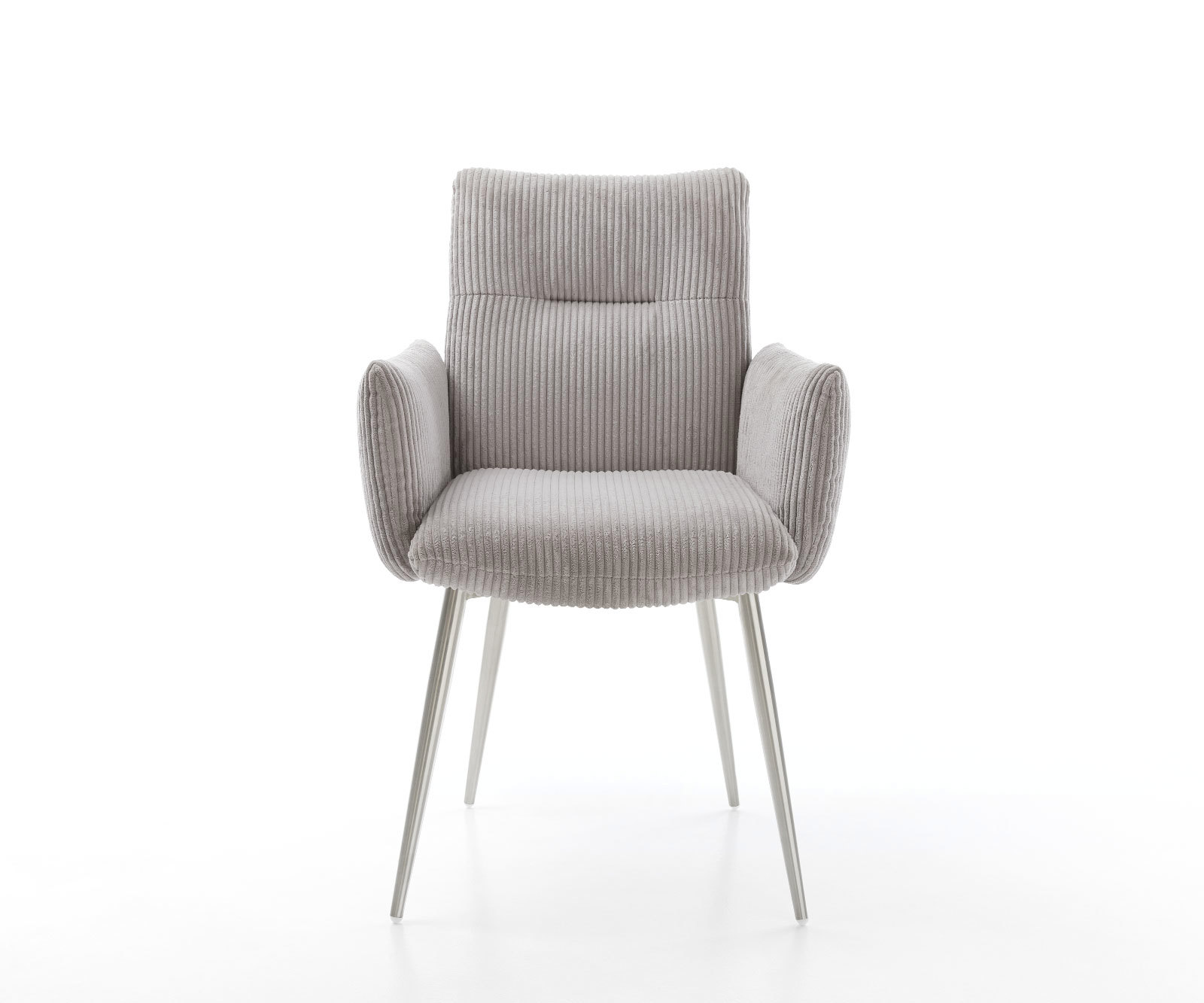 Étkezőszék Jova-Flex karfás mikroszálas ezüstszürke 4 lábú kúpos rozsdamentes acél zsákrugós - Image 2