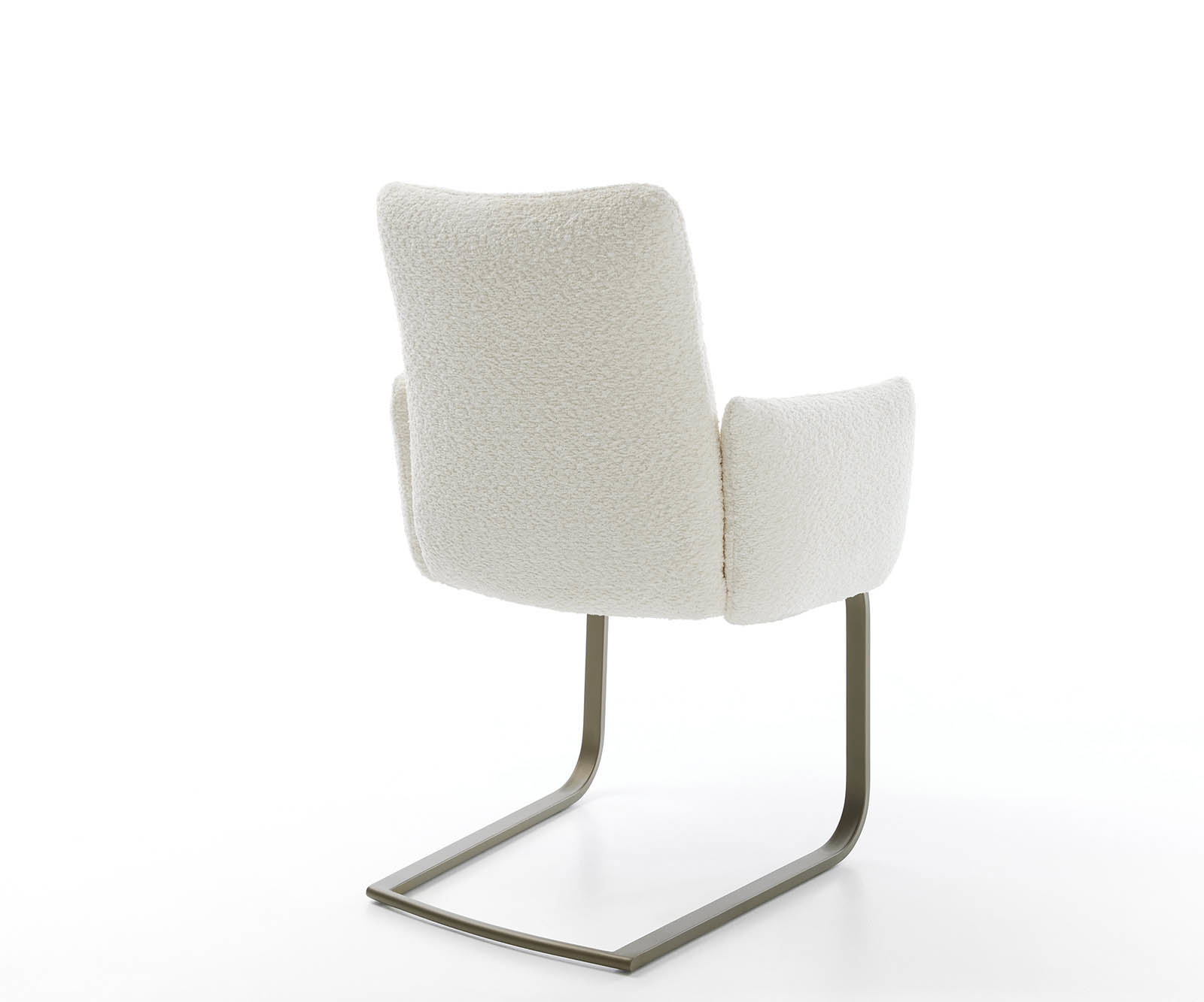 Étkezőszék Jova-Flex karfás bouclé fehér étkezőszék lapos titán effekt felület zsákrugós - Image 5