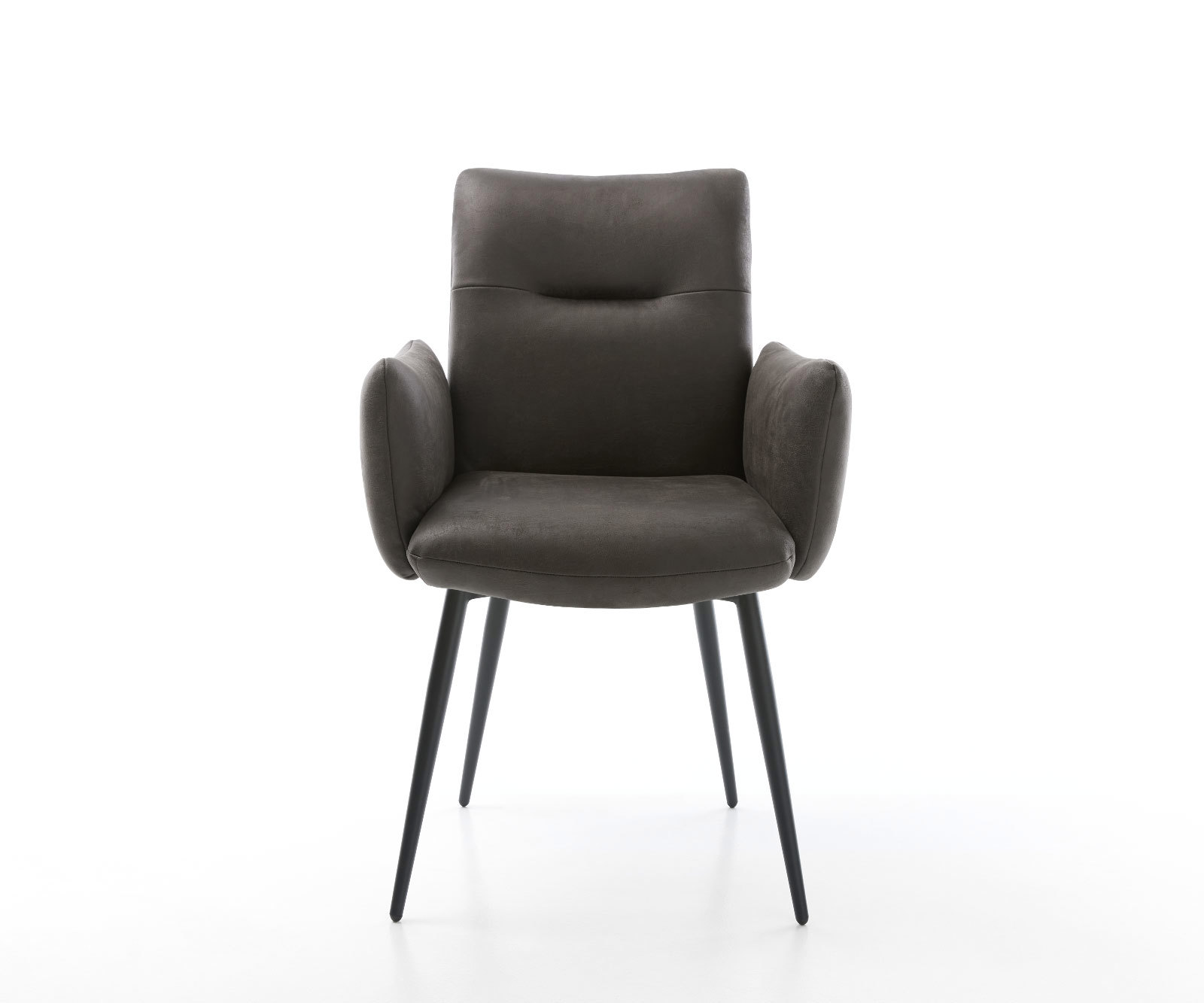 Étkezőszék Jova-Flex karfás mikroszálas antracit vintage 4 lábú kúpos fekete zsákrugós - Image 2