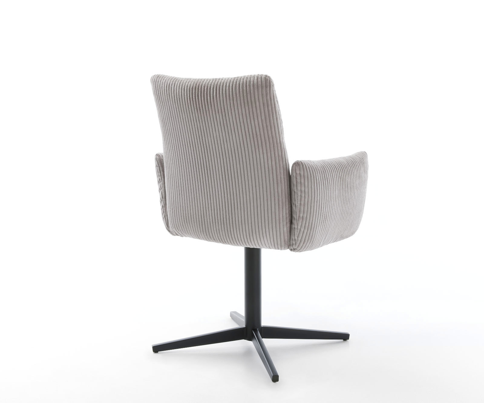 Étkezőszék Jova-Flex karfás kordbársony ezüstszürke fekete láb 360° forgatható zsákrugós - Image 5