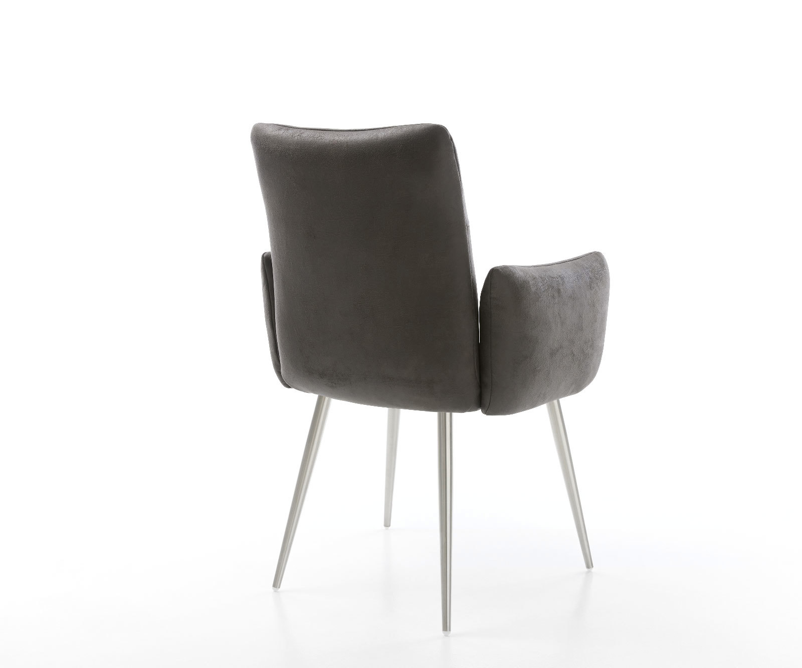 Étkezőszék Jova-Flex karfás mikroszálas antracit vintage 4 lábú kúpos rozsdamentes acél zsákrugós - Image 5