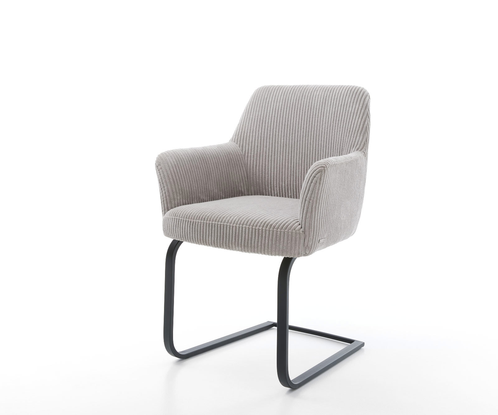 Étkezőszék Xana-Flex karfás mikroszálas ezüstszürke étkezőszék lapos fekete zsákrugós