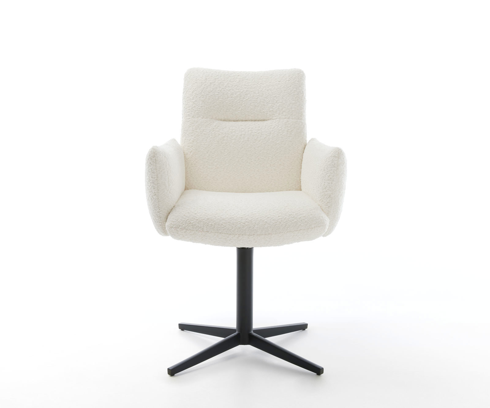 Étkezőszék Jova-Flex karfás bouclé fehér fekete láb 360° forgatható zsákrugós - Image 2