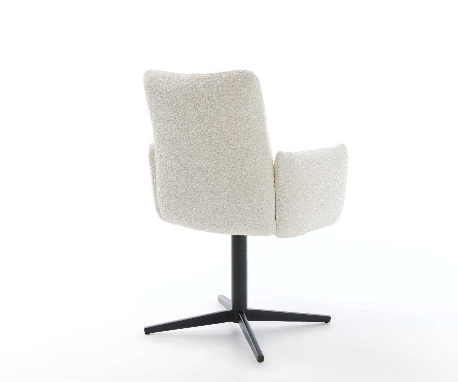 Étkezőszék Jova-Flex karfás bouclé fehér fekete láb 360° forgatható zsákrugós - Image 5