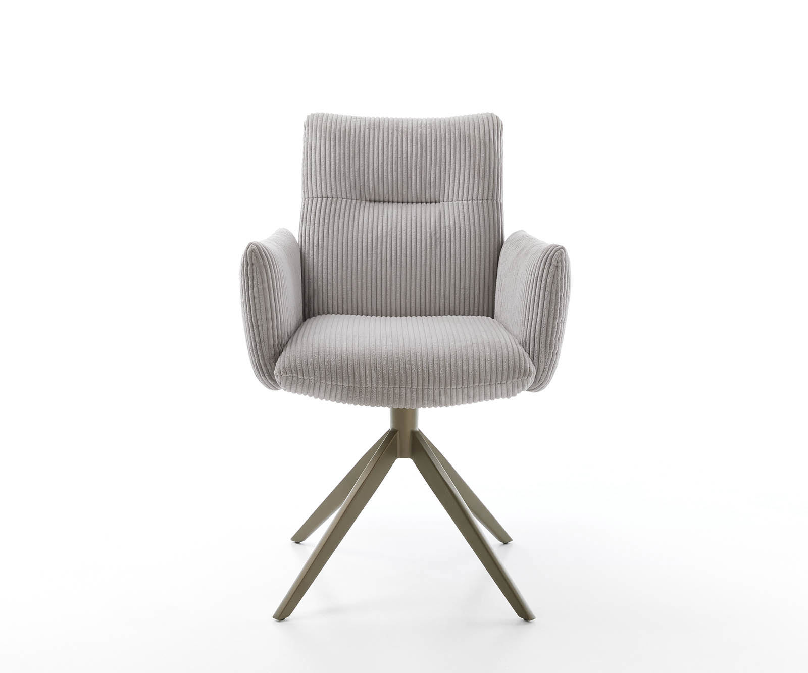 Étkezőszék Jova-Flex karfás mikroszálas szürke ezüstszürke kereszt láb széles titán effekt felület 360° forgatható zsákrugós matrac - Image 2