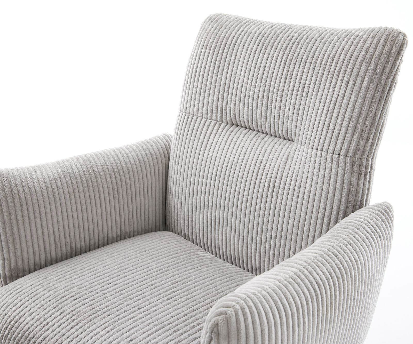 Étkezőszék Jova-Flex karfás mikroszálas szürke ezüstszürke kereszt láb széles titán effekt felület 360° forgatható zsákrugós matrac - Image 4