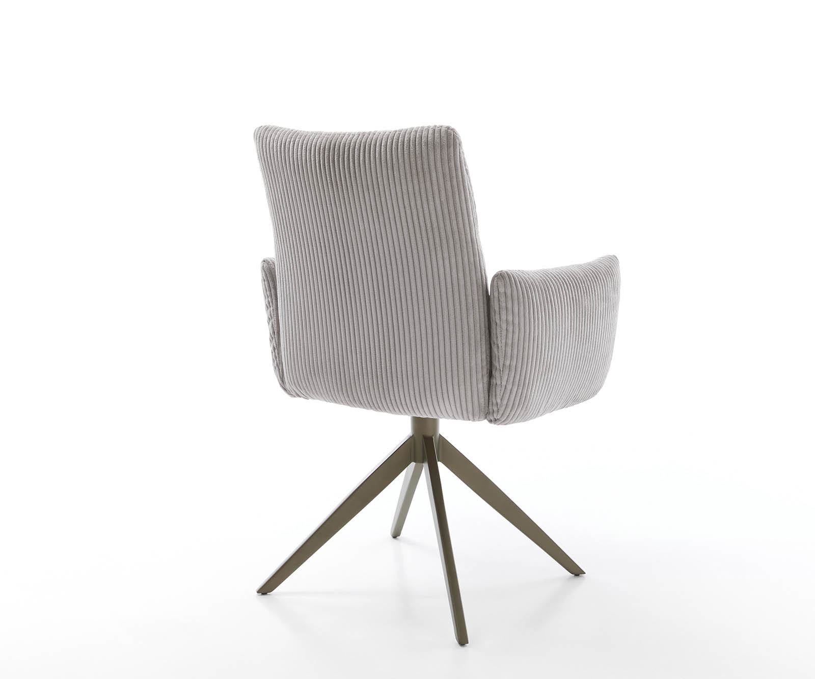 Étkezőszék Jova-Flex karfás mikroszálas szürke ezüstszürke kereszt láb széles titán effekt felület 360° forgatható zsákrugós matrac - Image 5