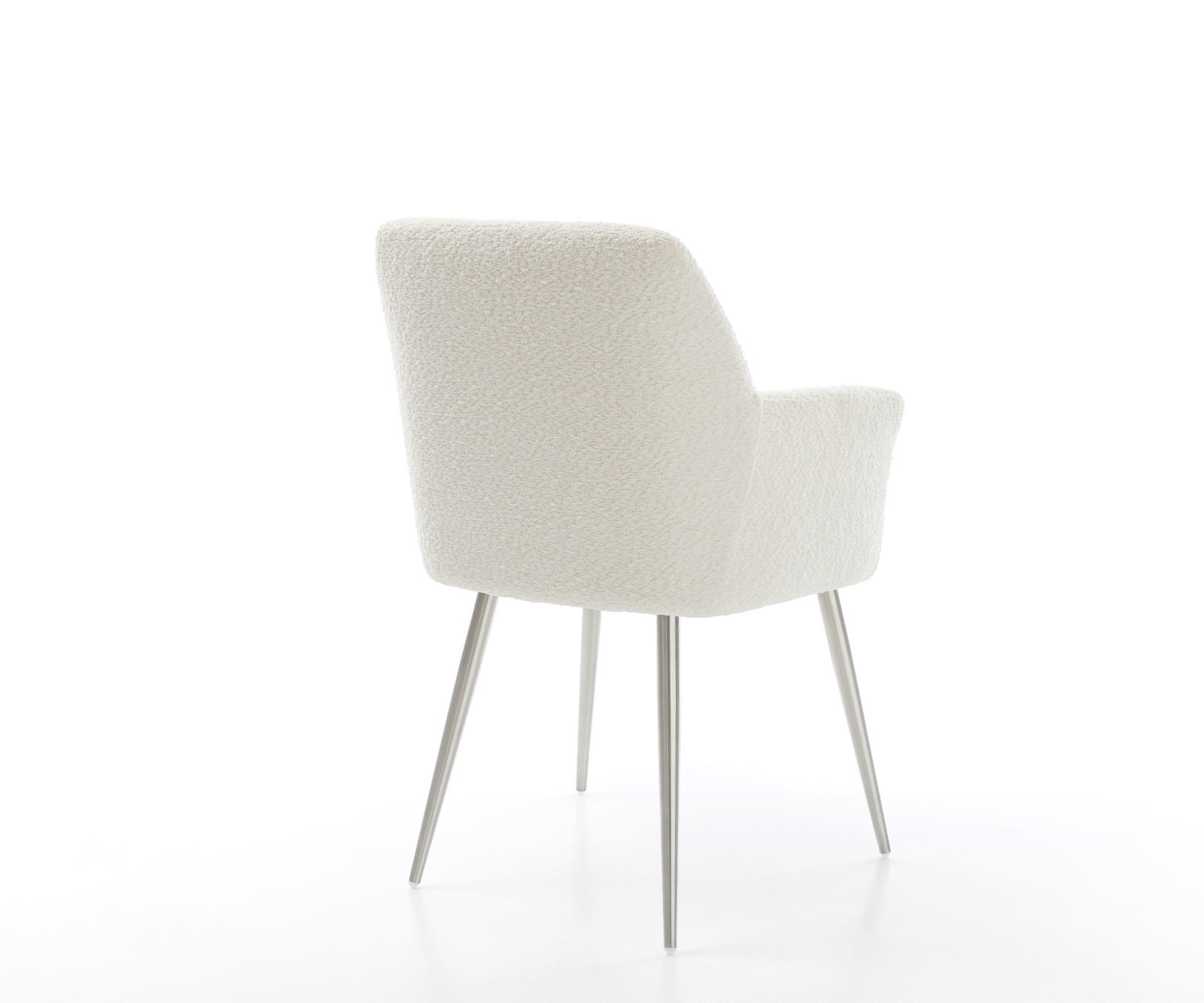 Étkezőszék Xana-Flex karfás bouclé fehér 4 lábas kúpos rozsdamentes acél zsákrugós - Image 5