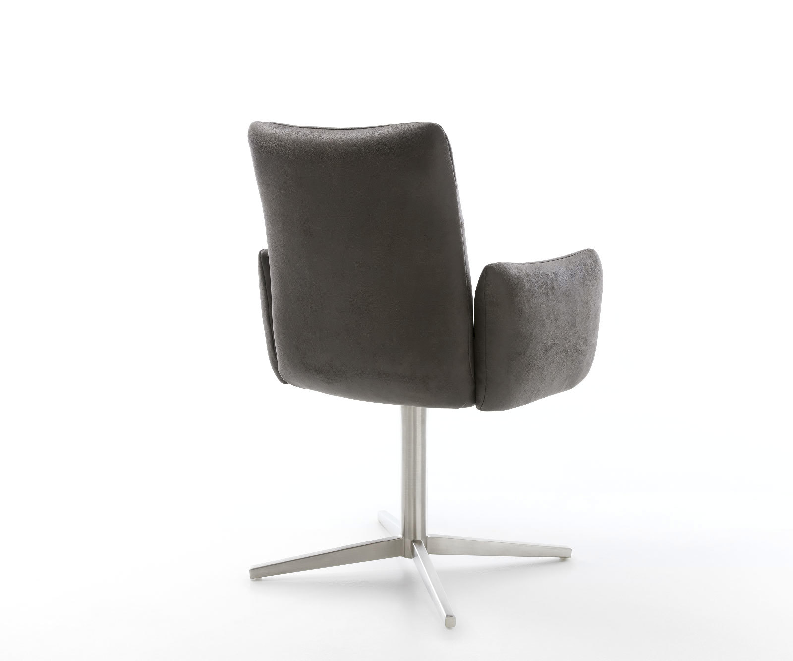 Étkezőszék Jova-Flex karfás mikroszálas antracit vintage rozsdamentes acél láb 360° forgatható zsákrugós - Image 5