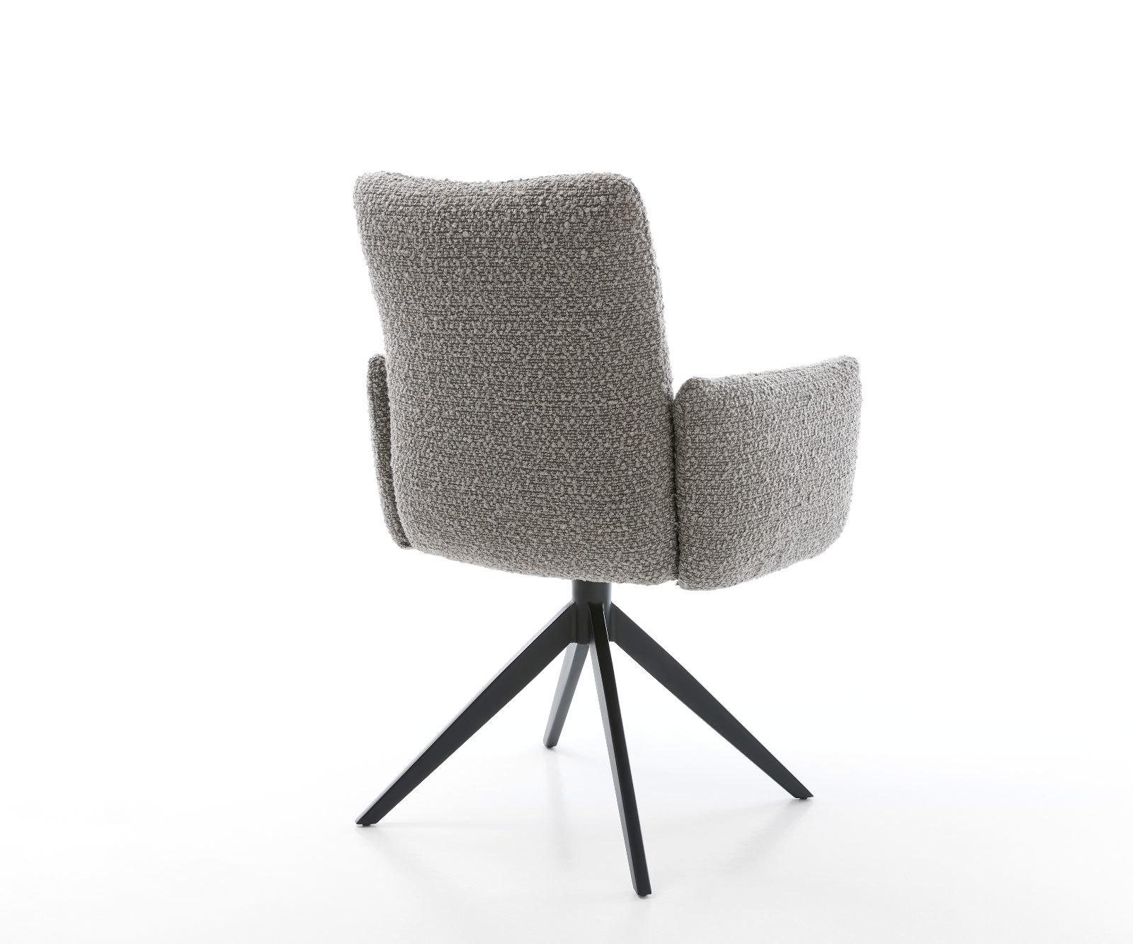 Étkezőszék Jova-Flex karfás bouclé ezüstszürke kereszt láb széles fekete 360° forgatható zsákrugós - Image 5